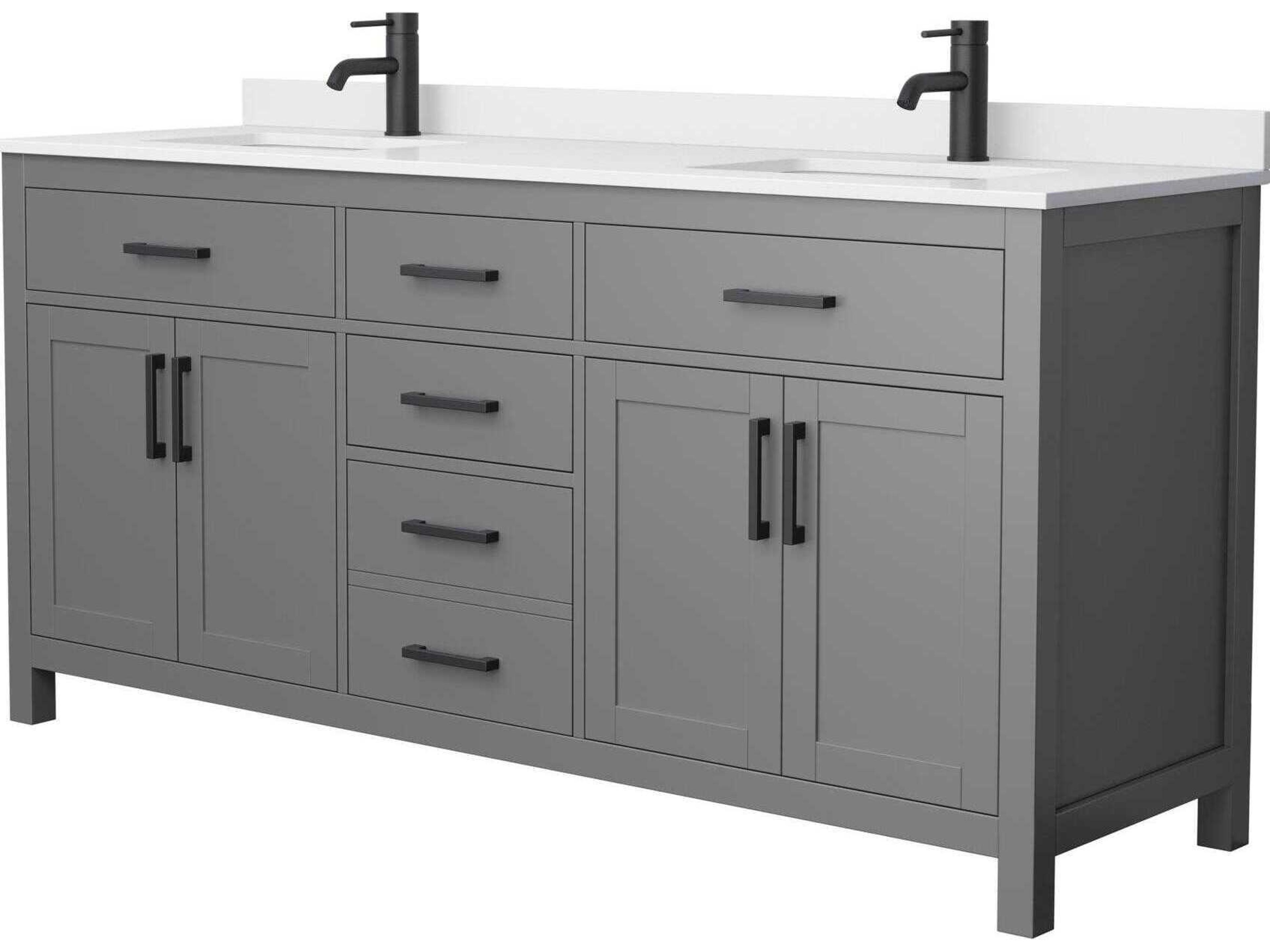 Wyndham Collection Beckett 72" Dark Gray Vanity