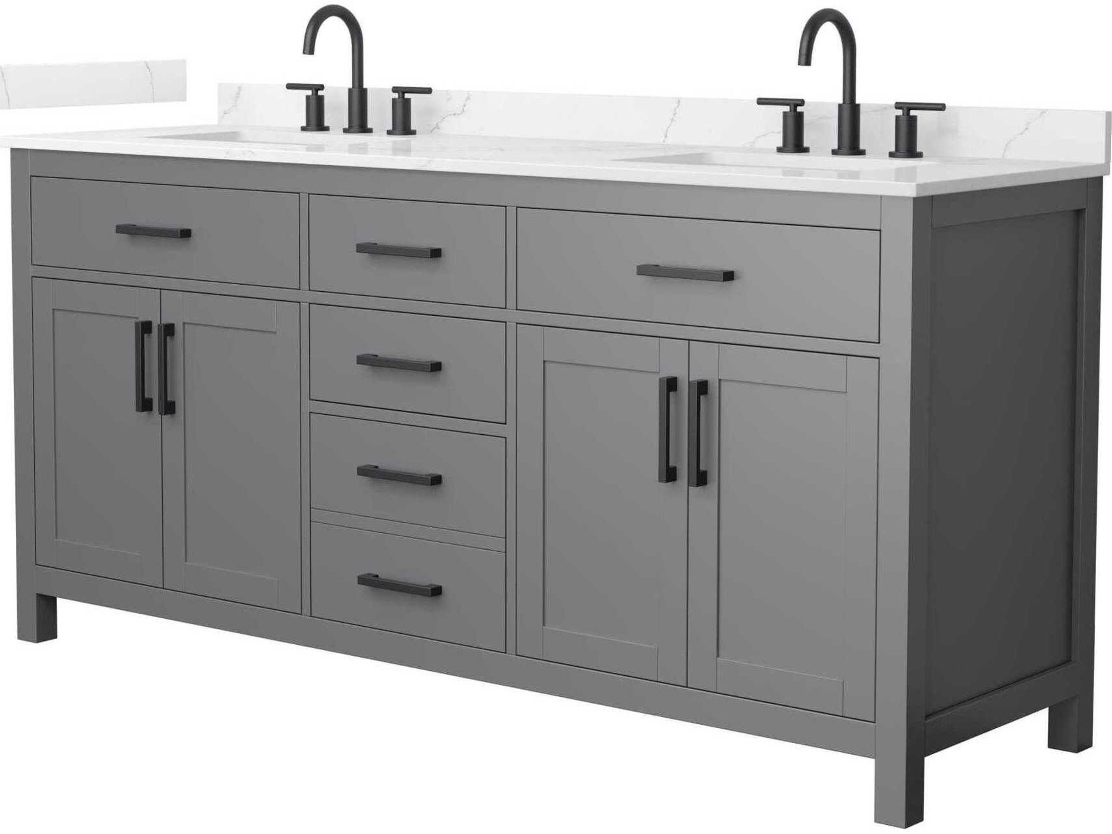 Wyndham Collection Beckett 72" Dark Gray Vanity