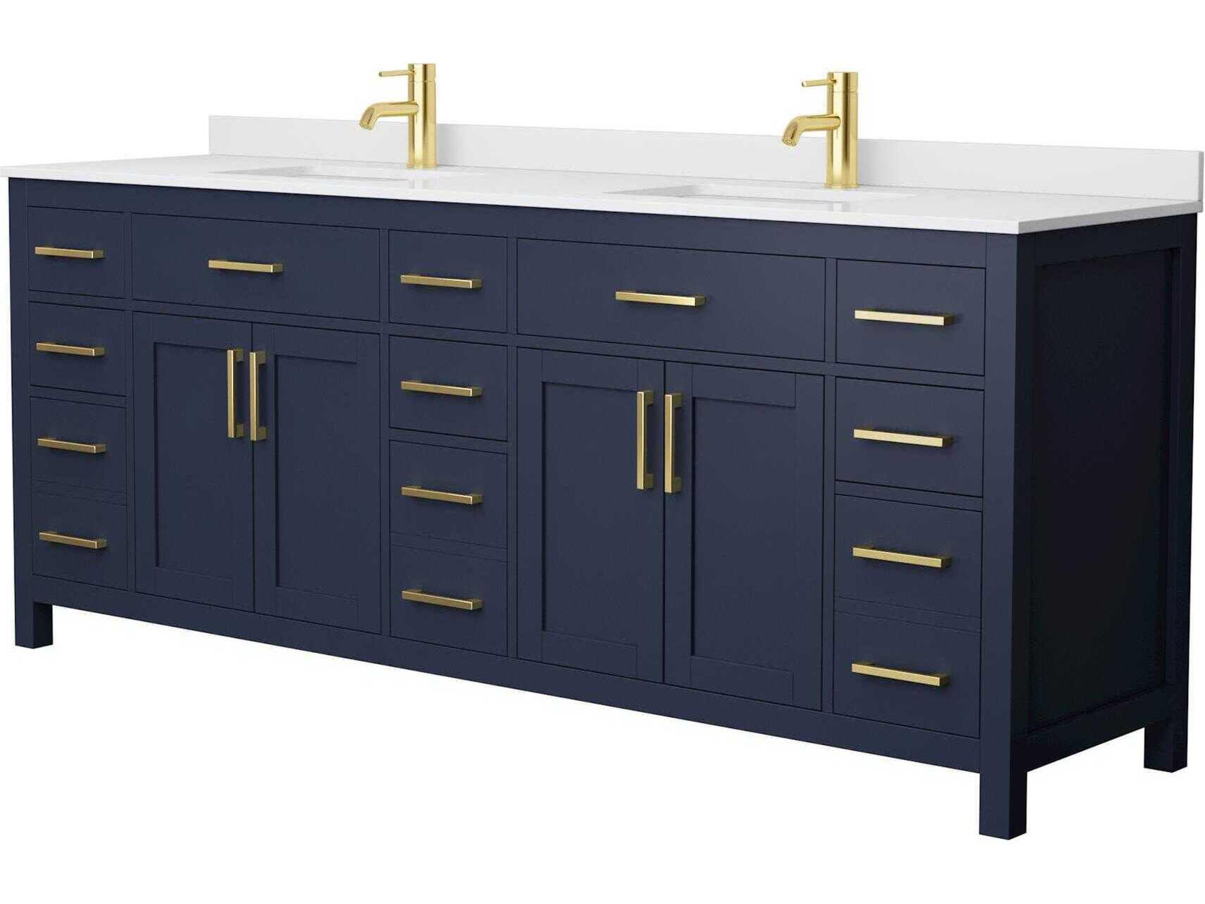 Wyndham Collection Beckett 84" Dark Blue Vanity