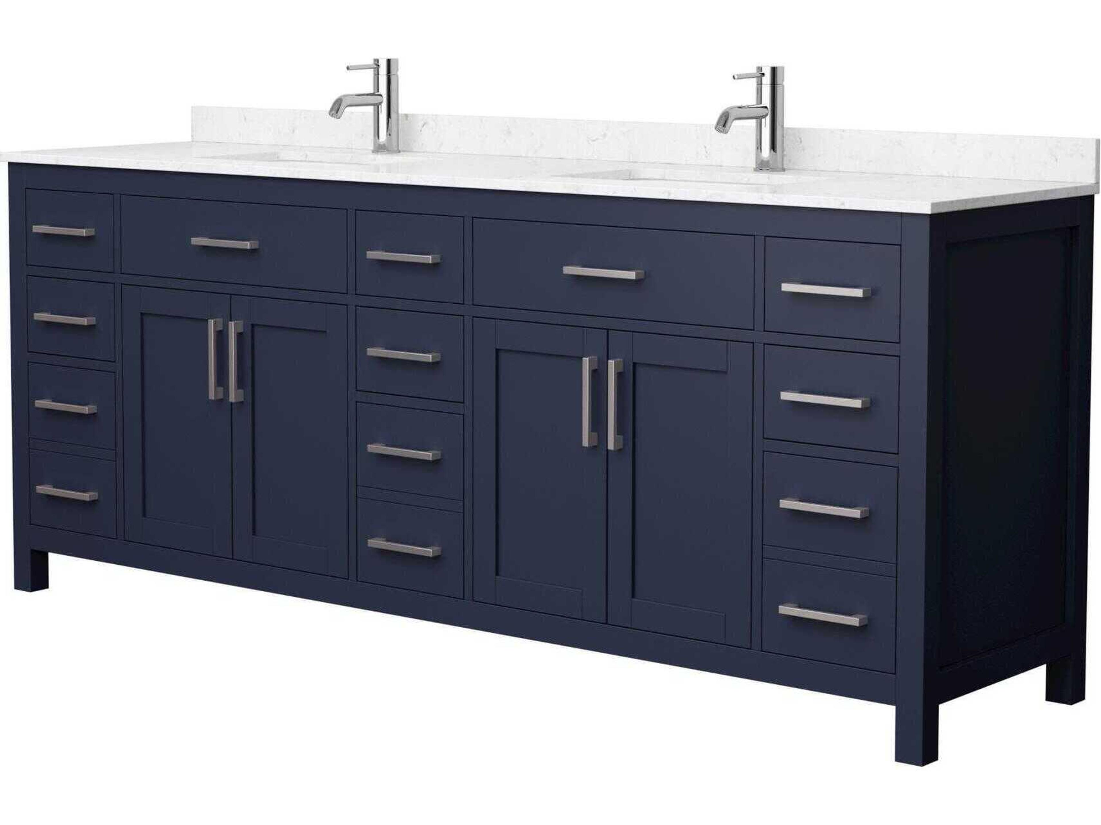 Wyndham Collection Beckett 84" Dark Blue Vanity