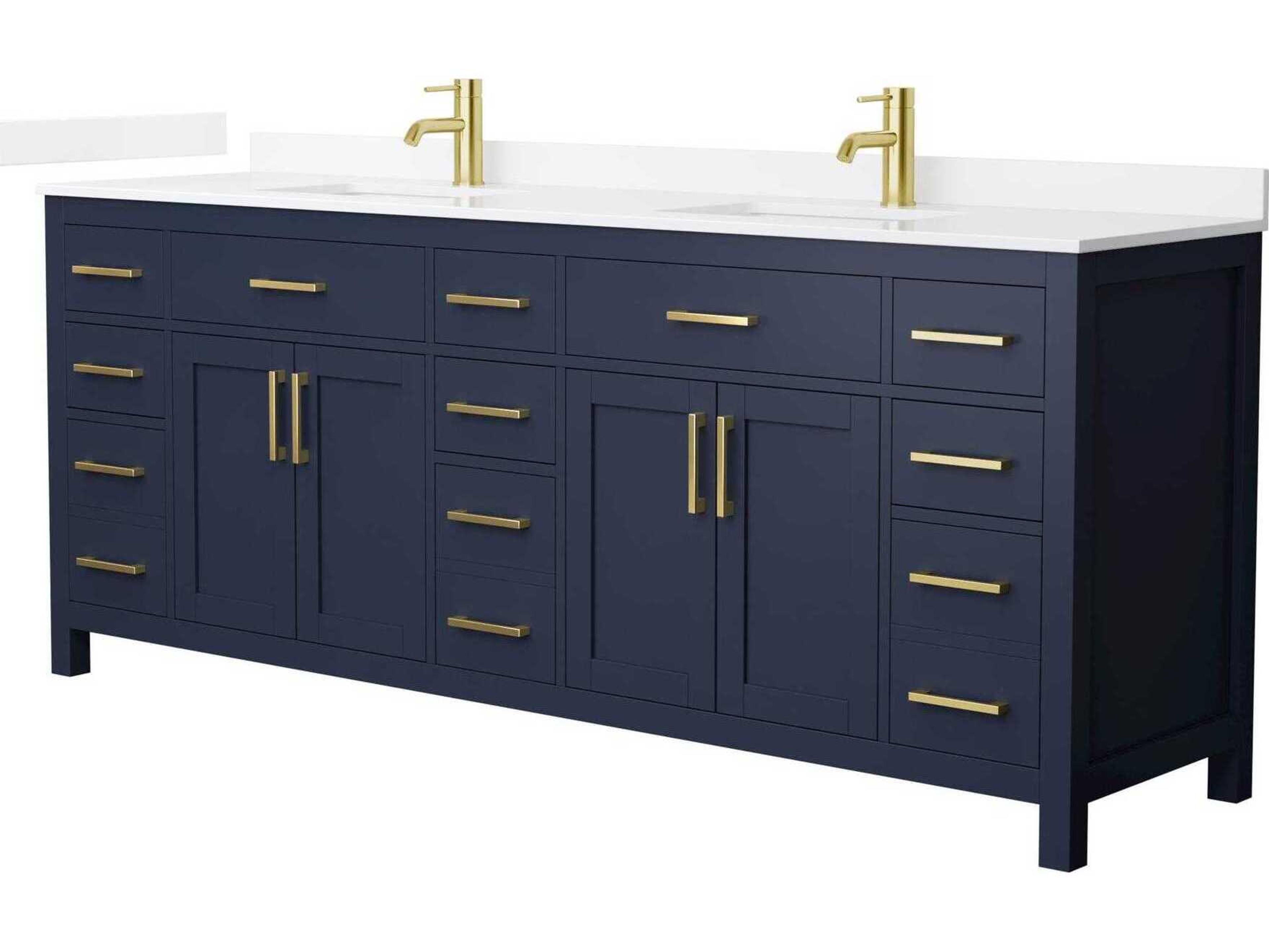 Wyndham Collection Beckett 84" Dark Blue Vanity