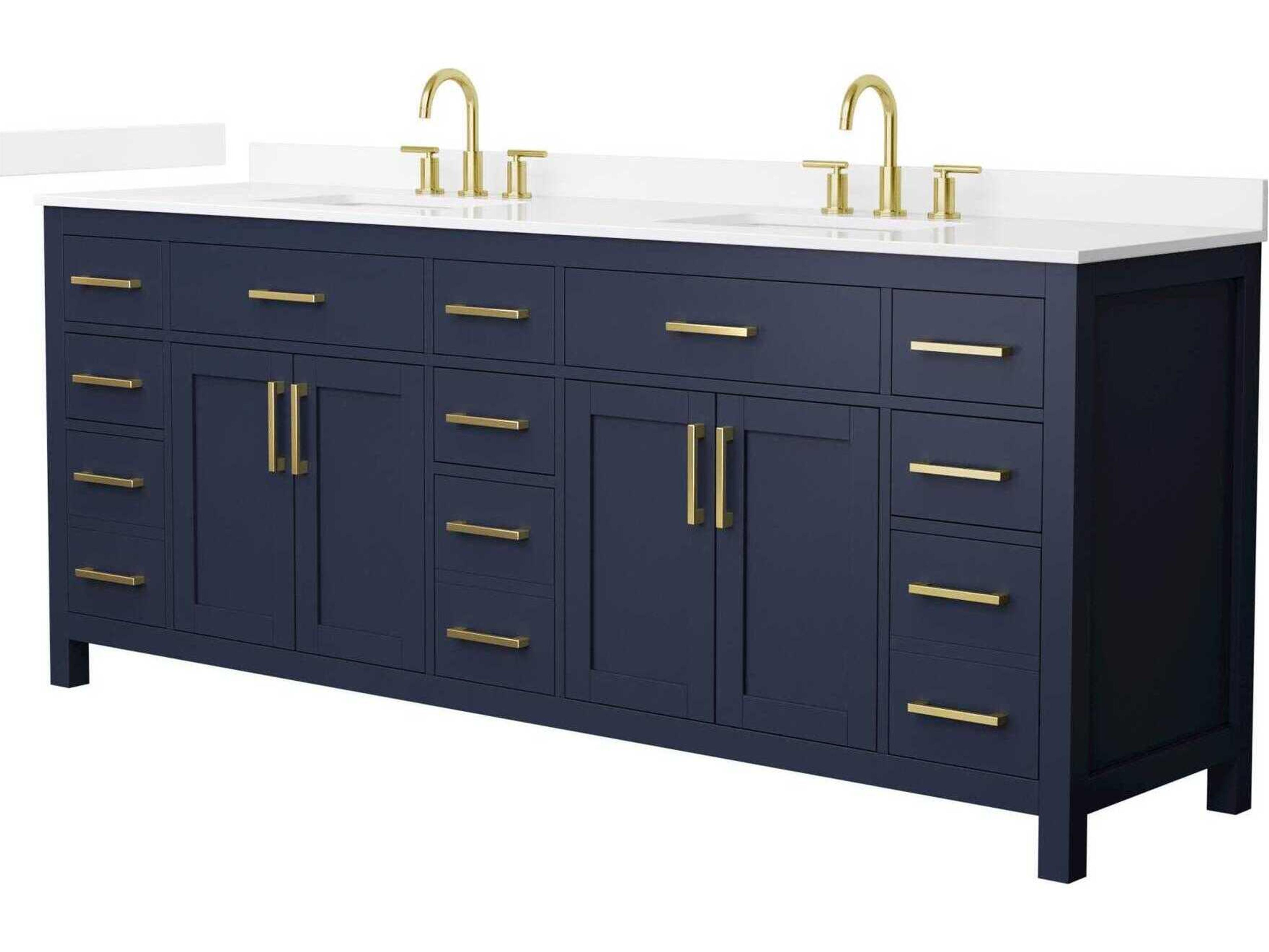 Wyndham Collection Beckett 84" Dark Blue Vanity