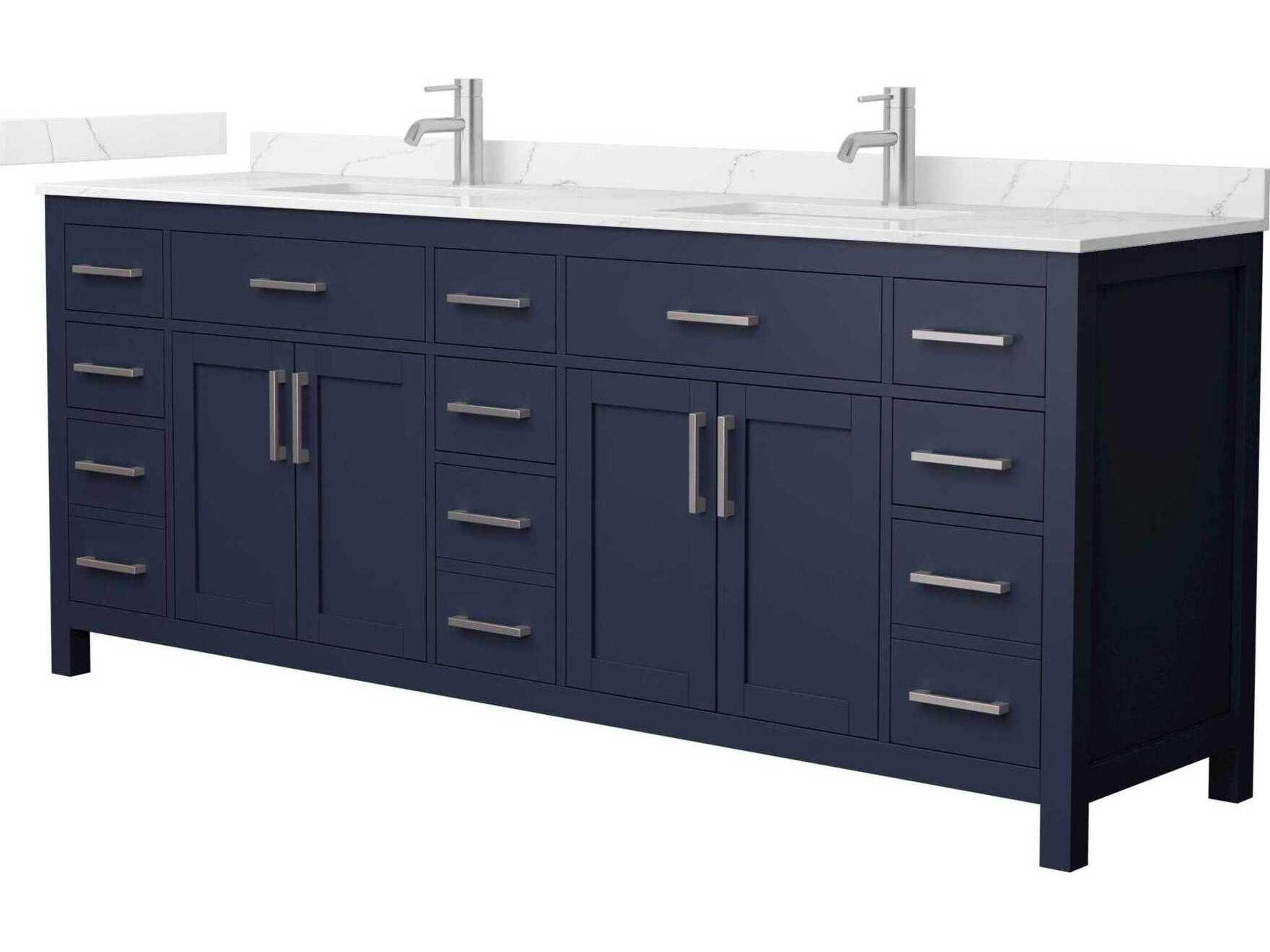Wyndham Collection Beckett 84" Dark Blue Vanity