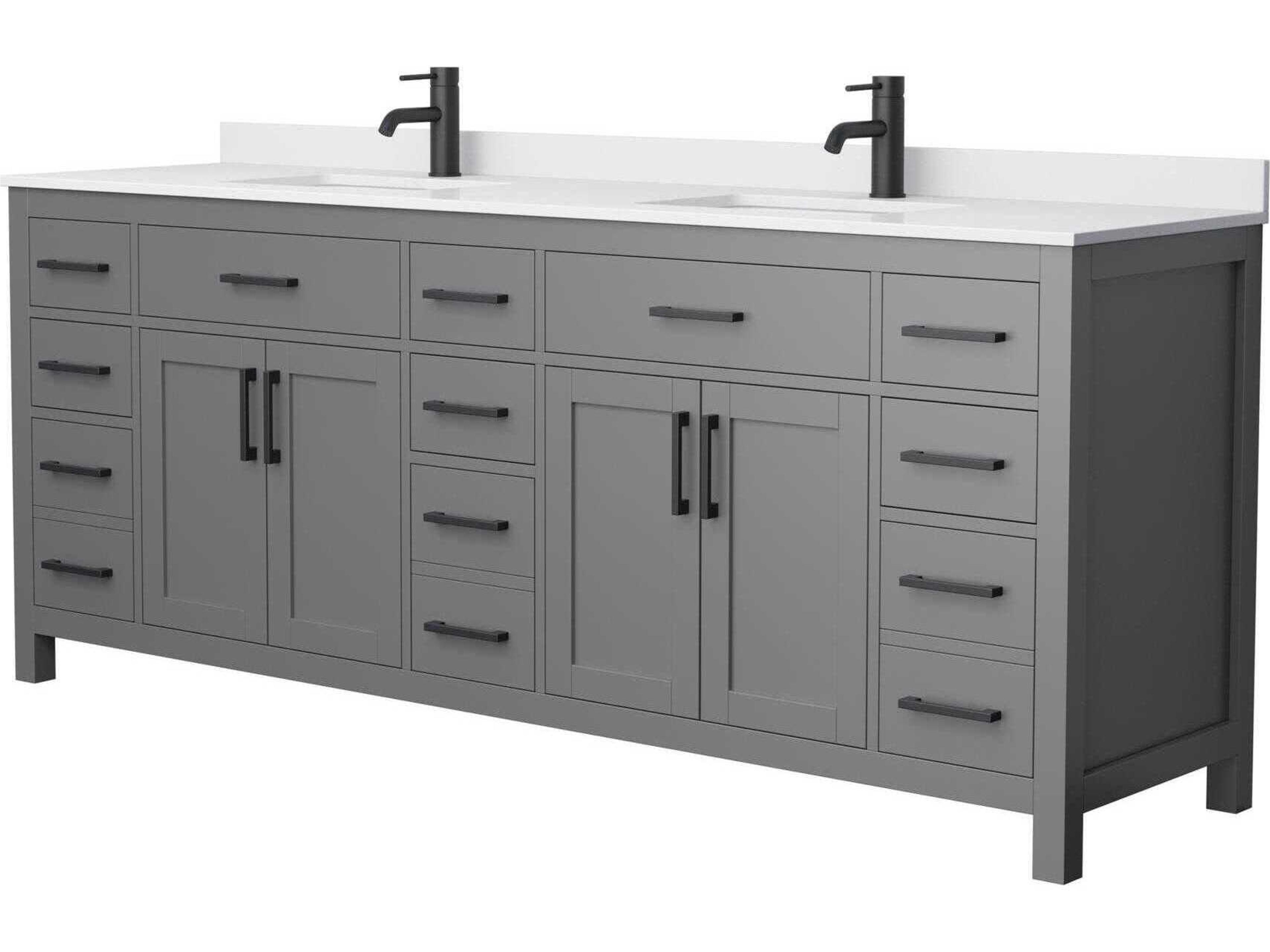 Wyndham Collection Beckett 84" Dark Gray Vanity
