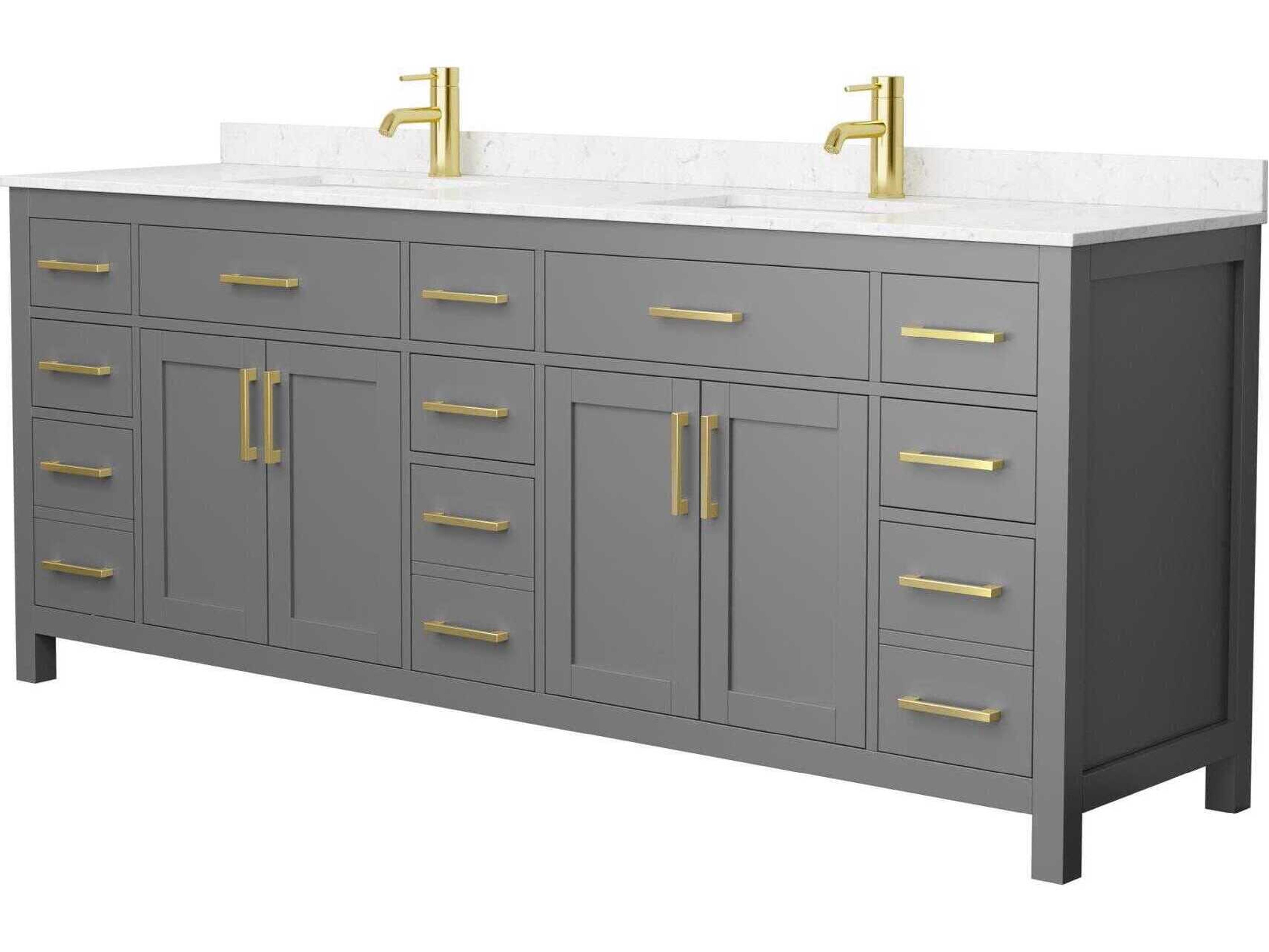 Wyndham Collection Beckett 84" Dark Gray Vanity
