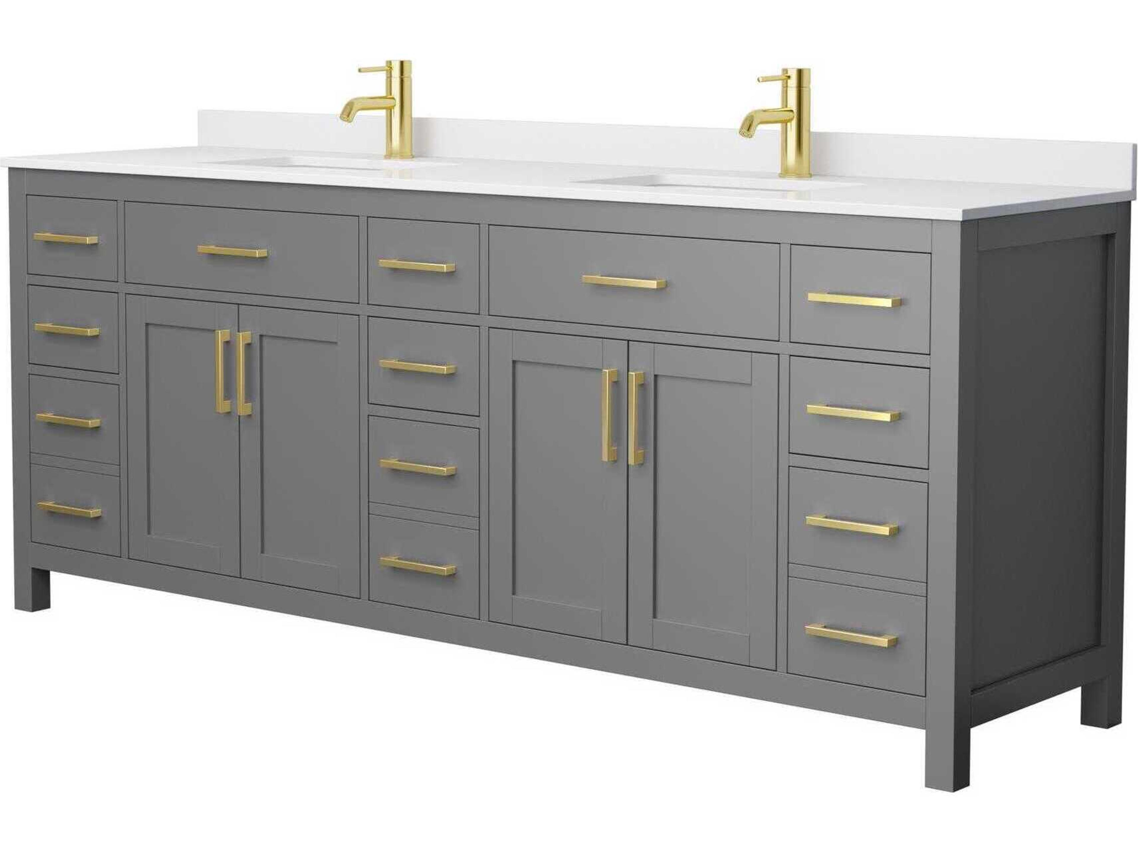 Wyndham Collection Beckett 84" Dark Gray Vanity