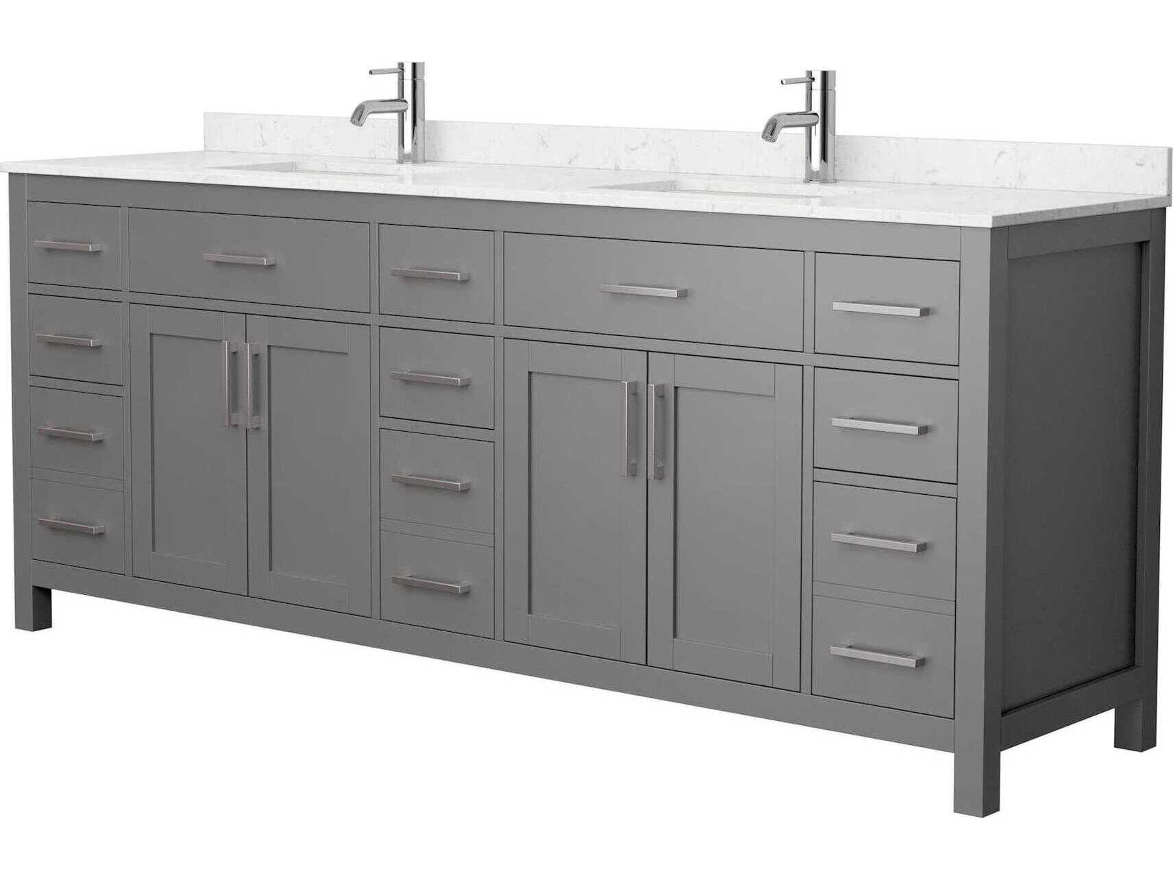 Wyndham Collection Beckett 84" Dark Gray Vanity
