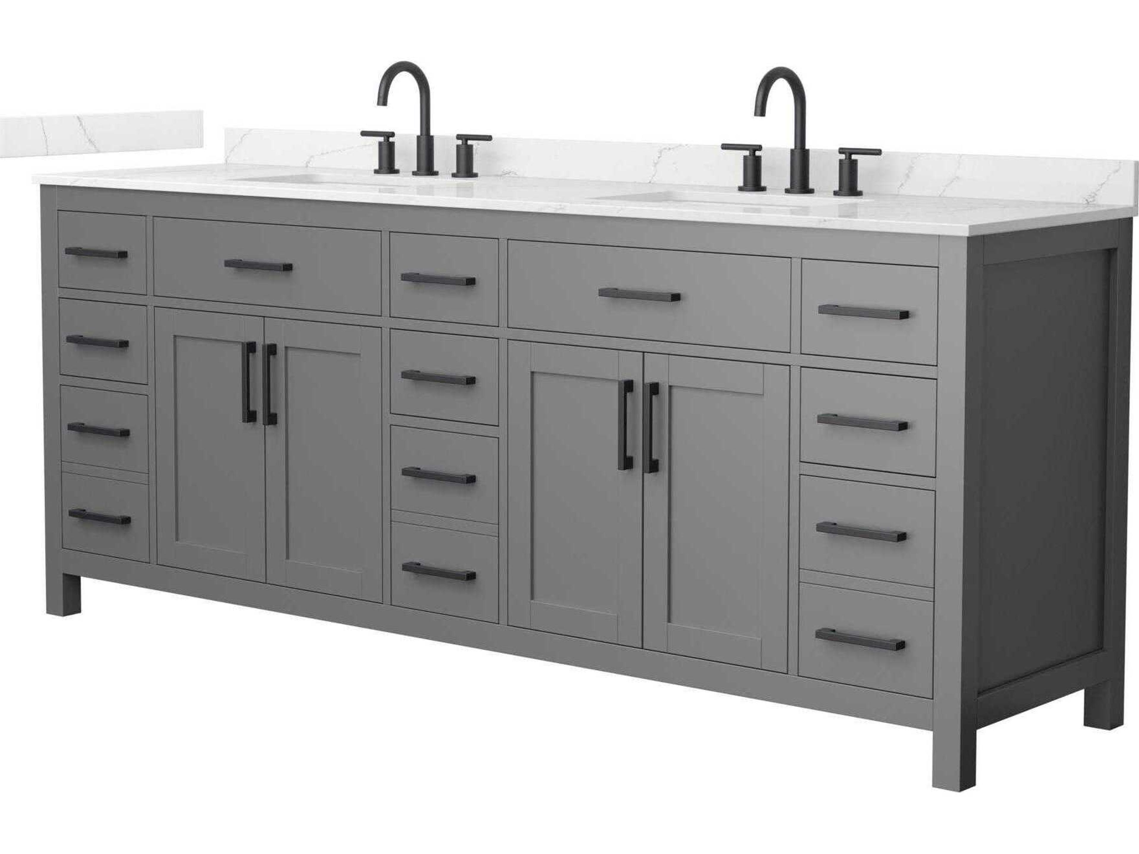 Wyndham Collection Beckett 84" Dark Gray Vanity