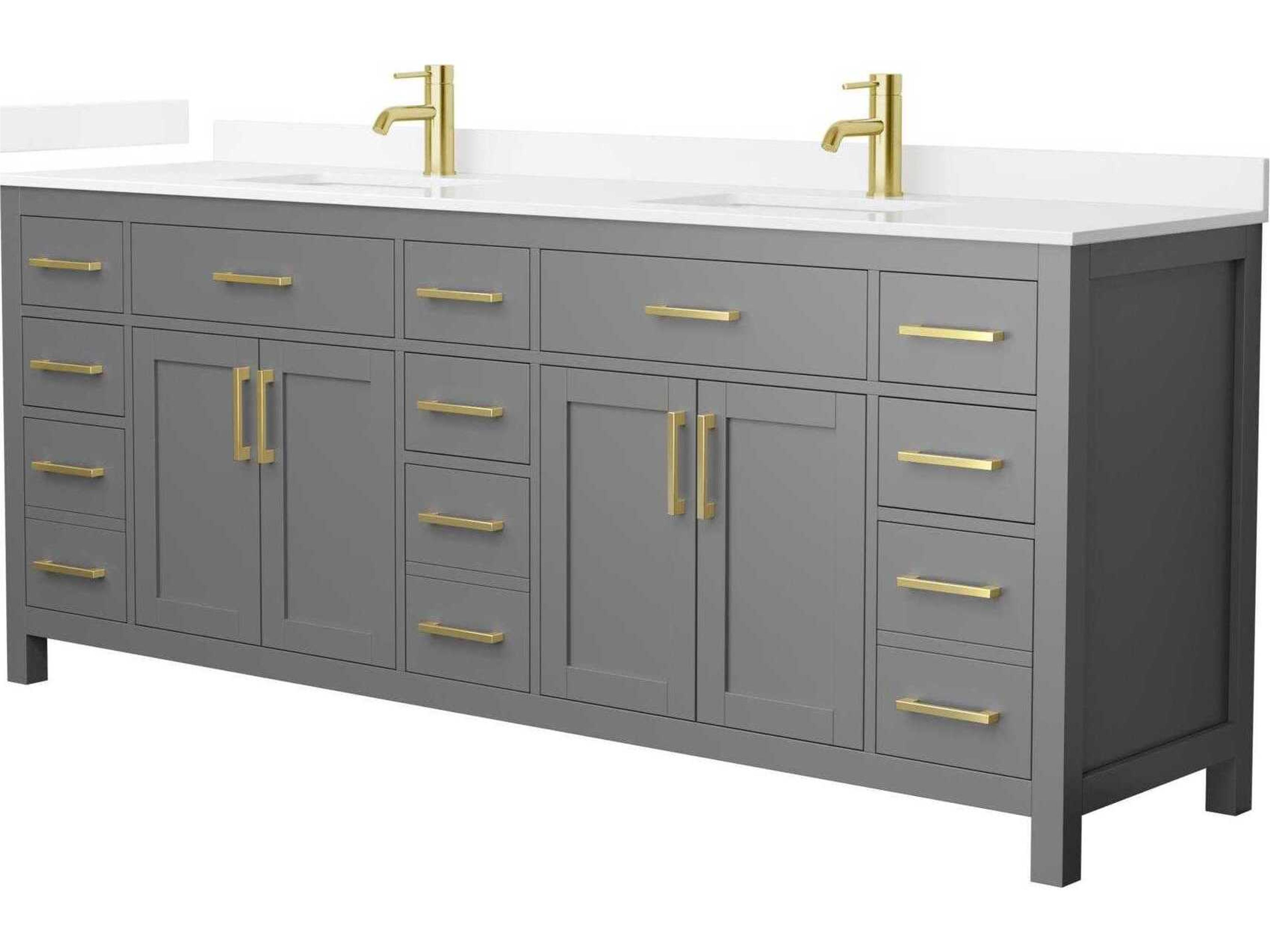 Wyndham Collection Beckett 84" Dark Gray Vanity