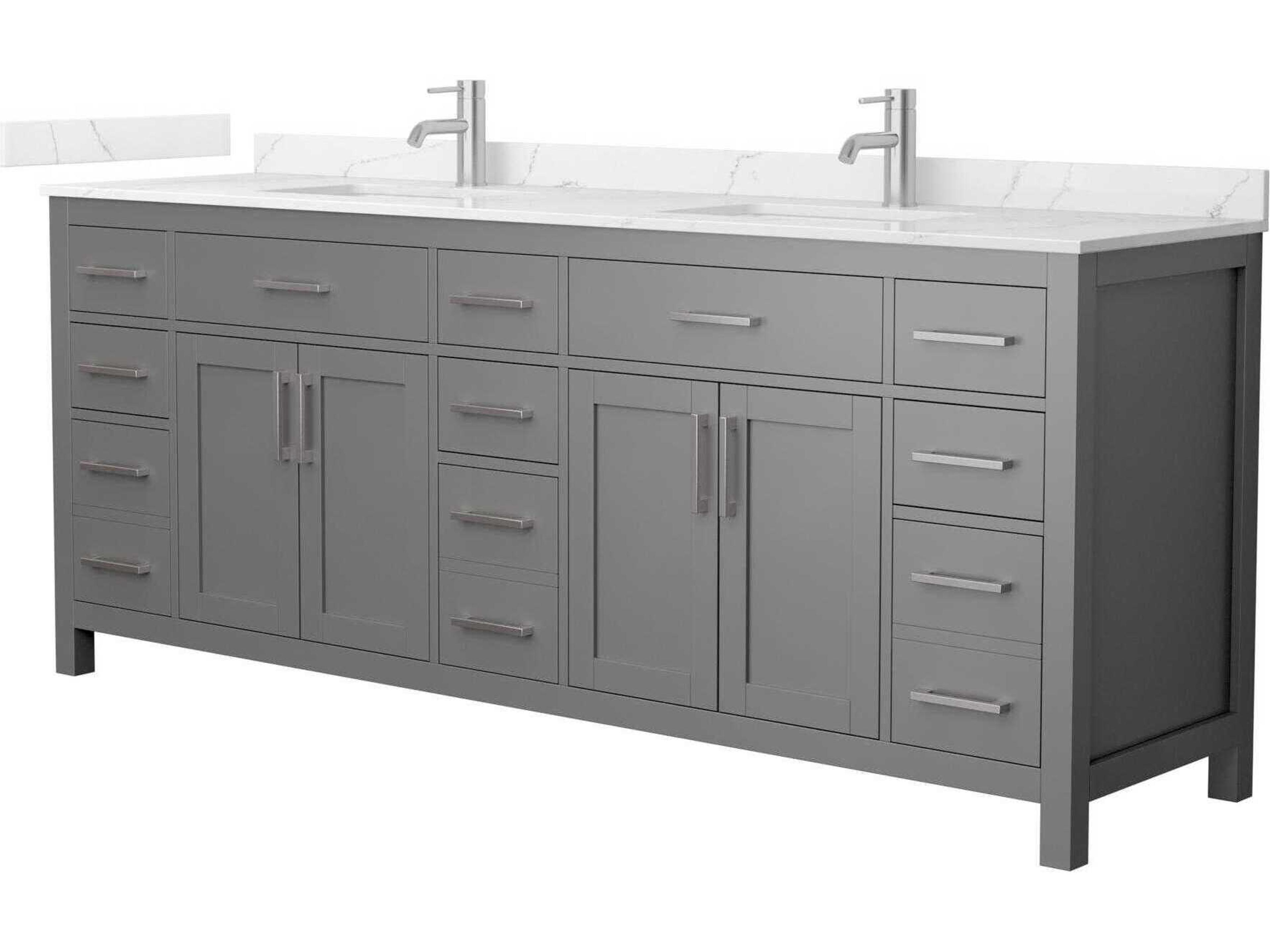 Wyndham Collection Beckett 84" Dark Gray Vanity