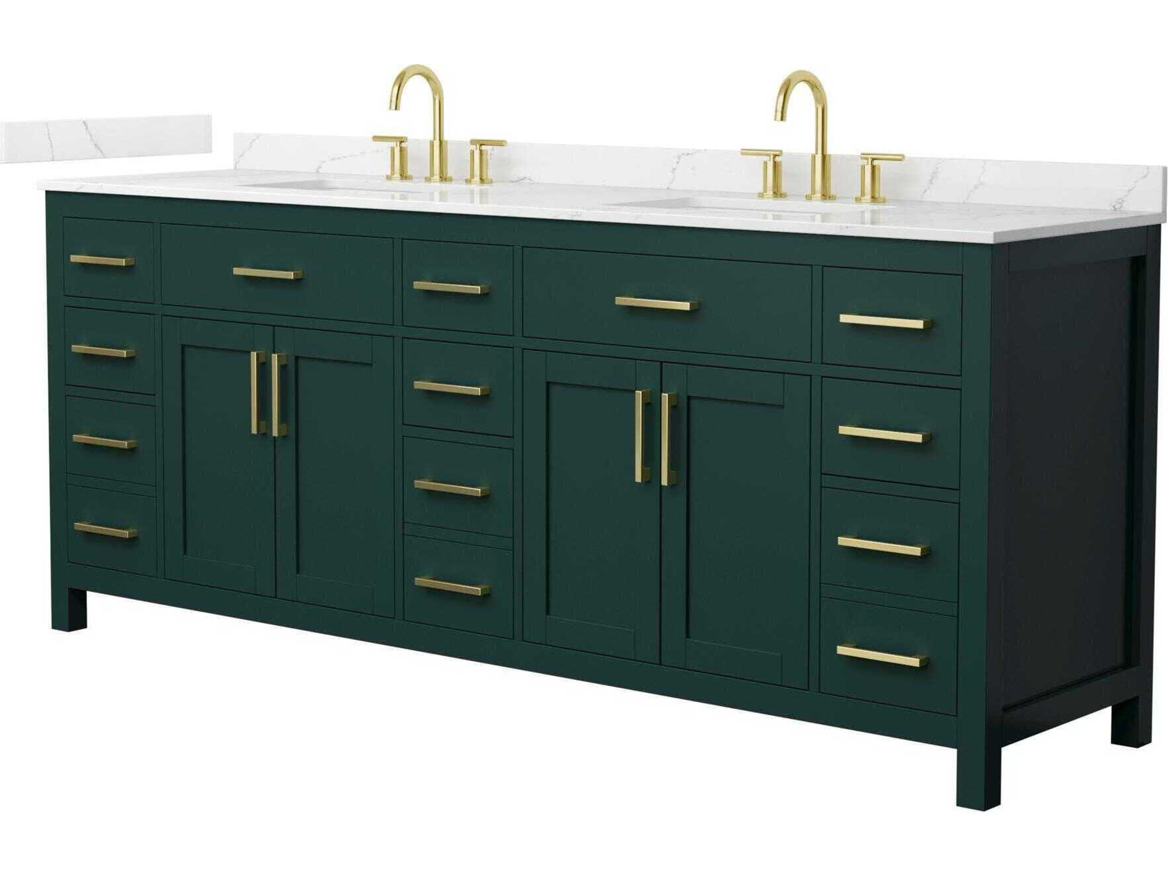 Wyndham Collection Beckett 84" Green Vanity