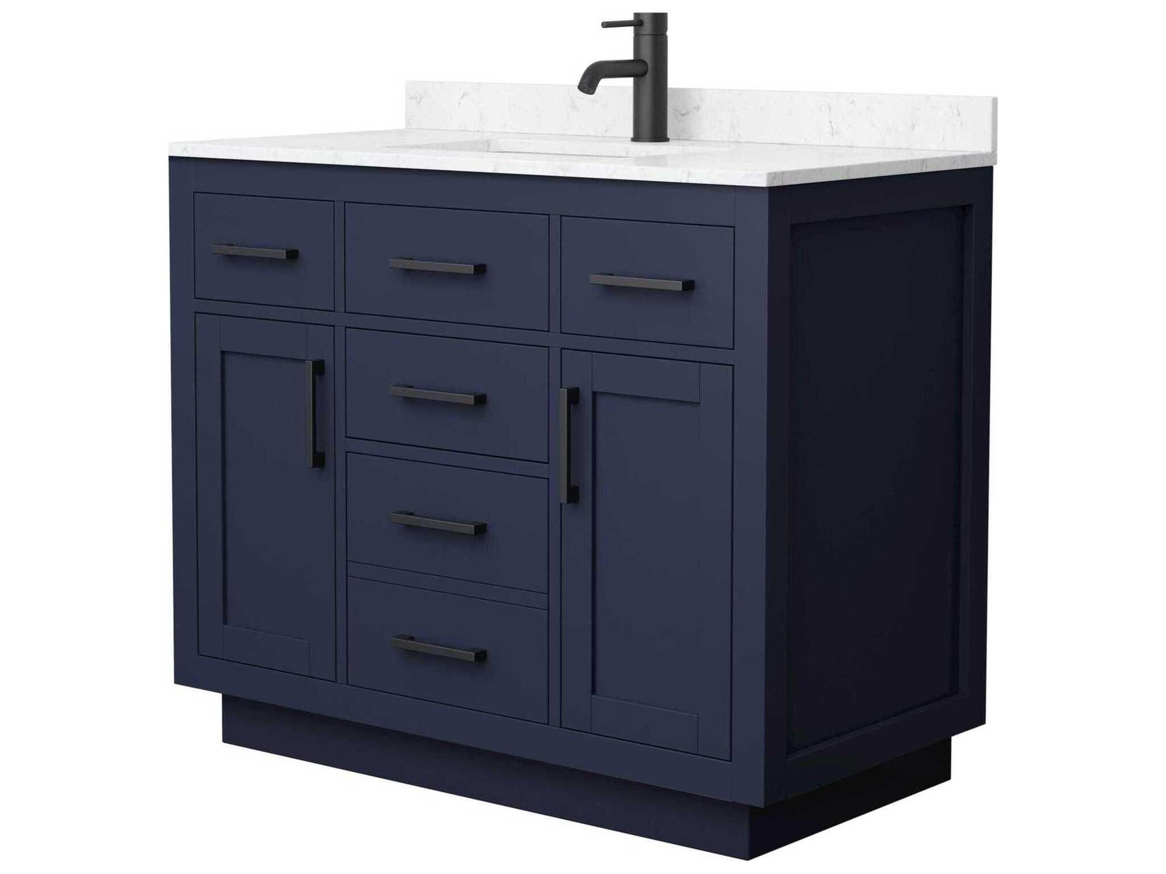 Beckett-TK 42" Dark Blue Vanity with Toe Kick