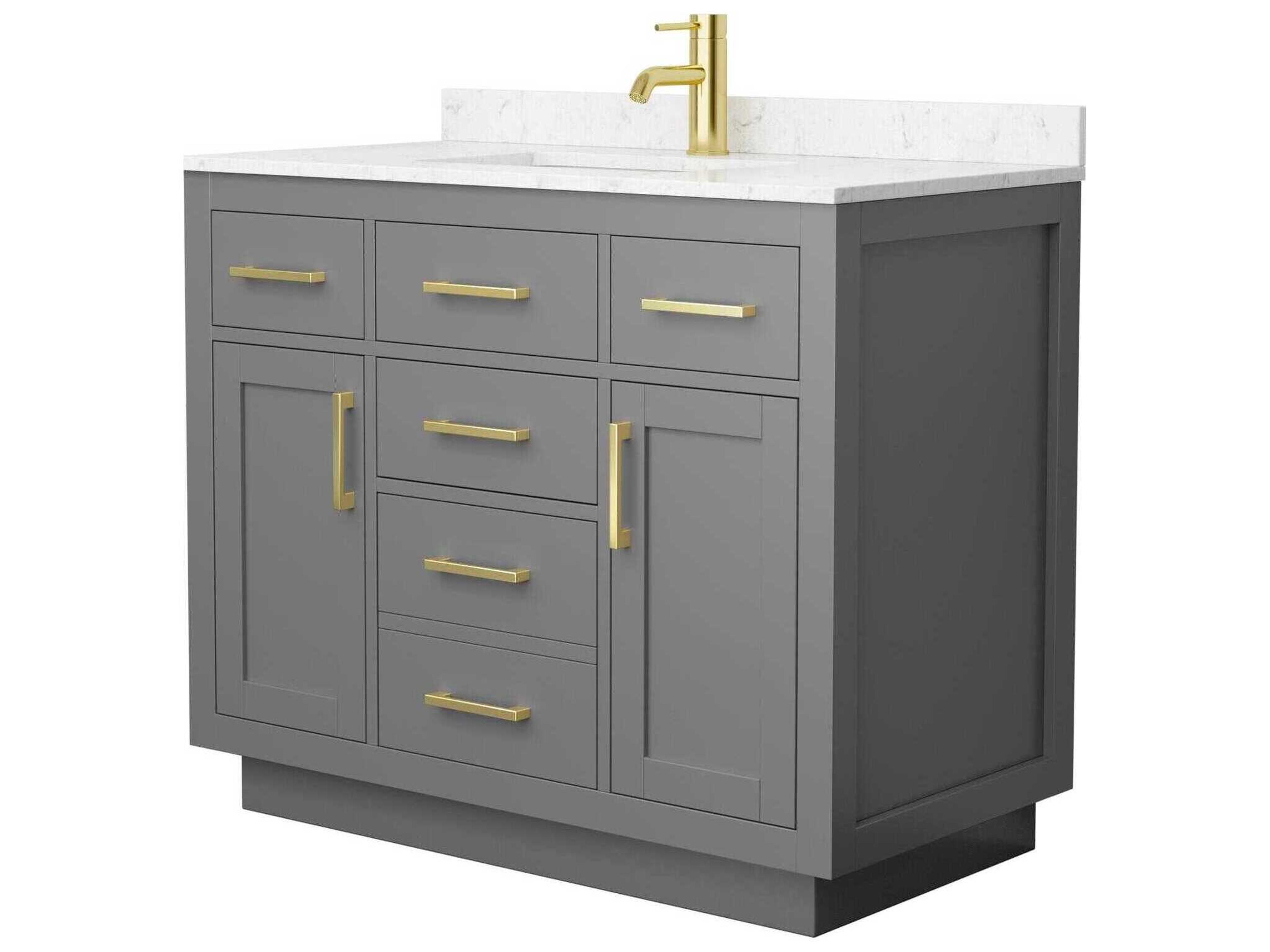 Wyndham Collection Beckett-TK 42" Dark Gray Vanity with Toe Kick