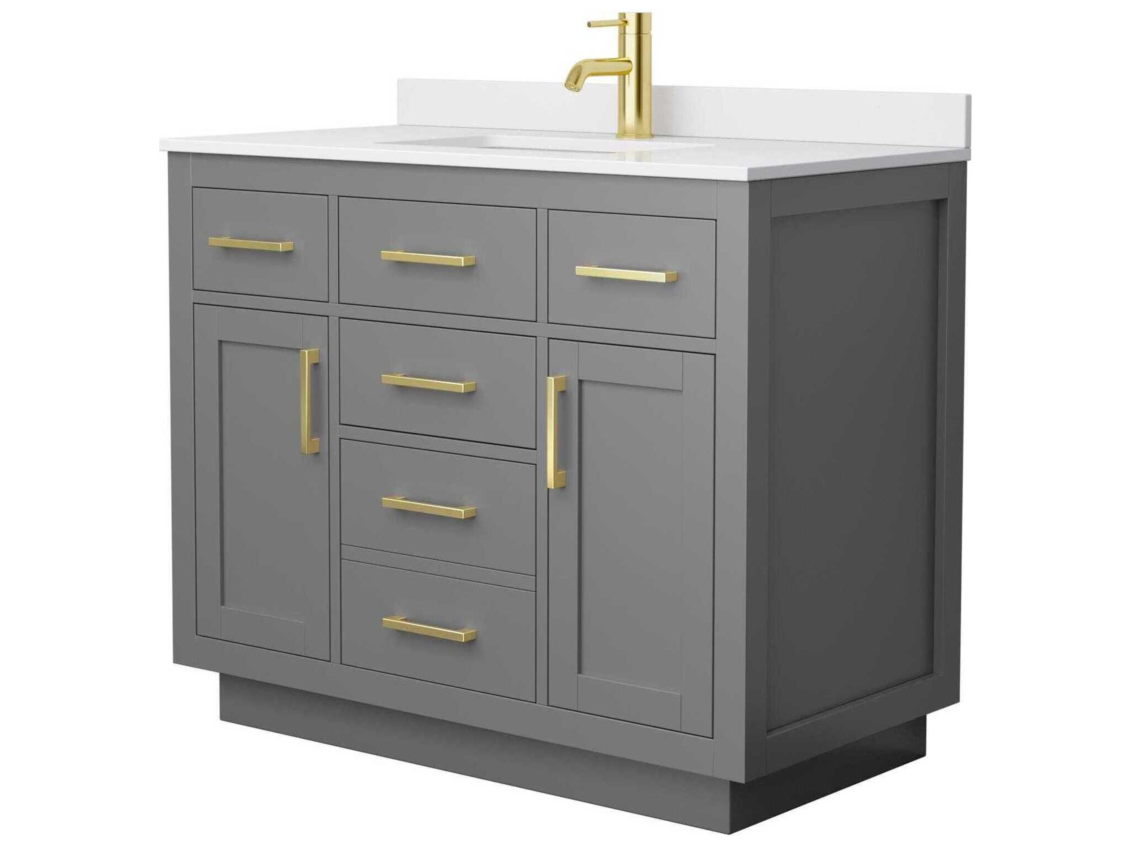 Wyndham Collection Beckett-TK 42" Dark Gray Vanity with Toe Kick