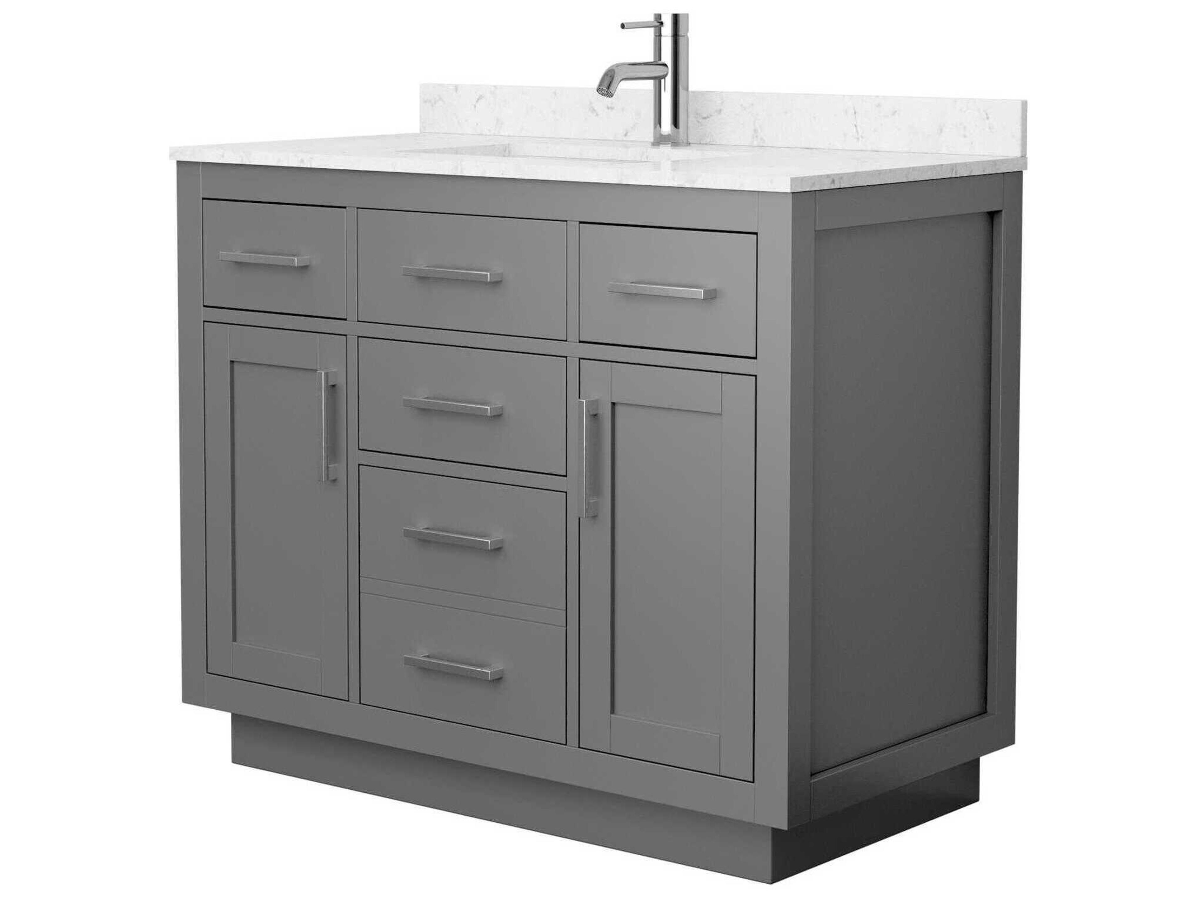 Wyndham Collection Beckett-TK 42" Dark Gray Vanity with Toe Kick