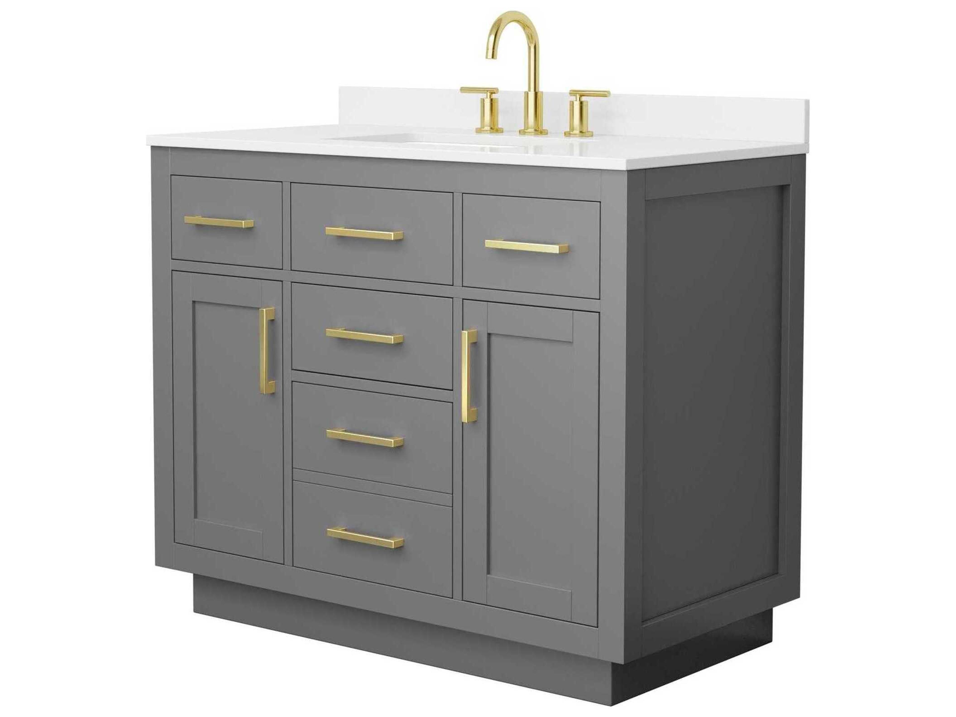 Wyndham Collection Beckett-TK 42" Dark Gray Vanity with Toe Kick