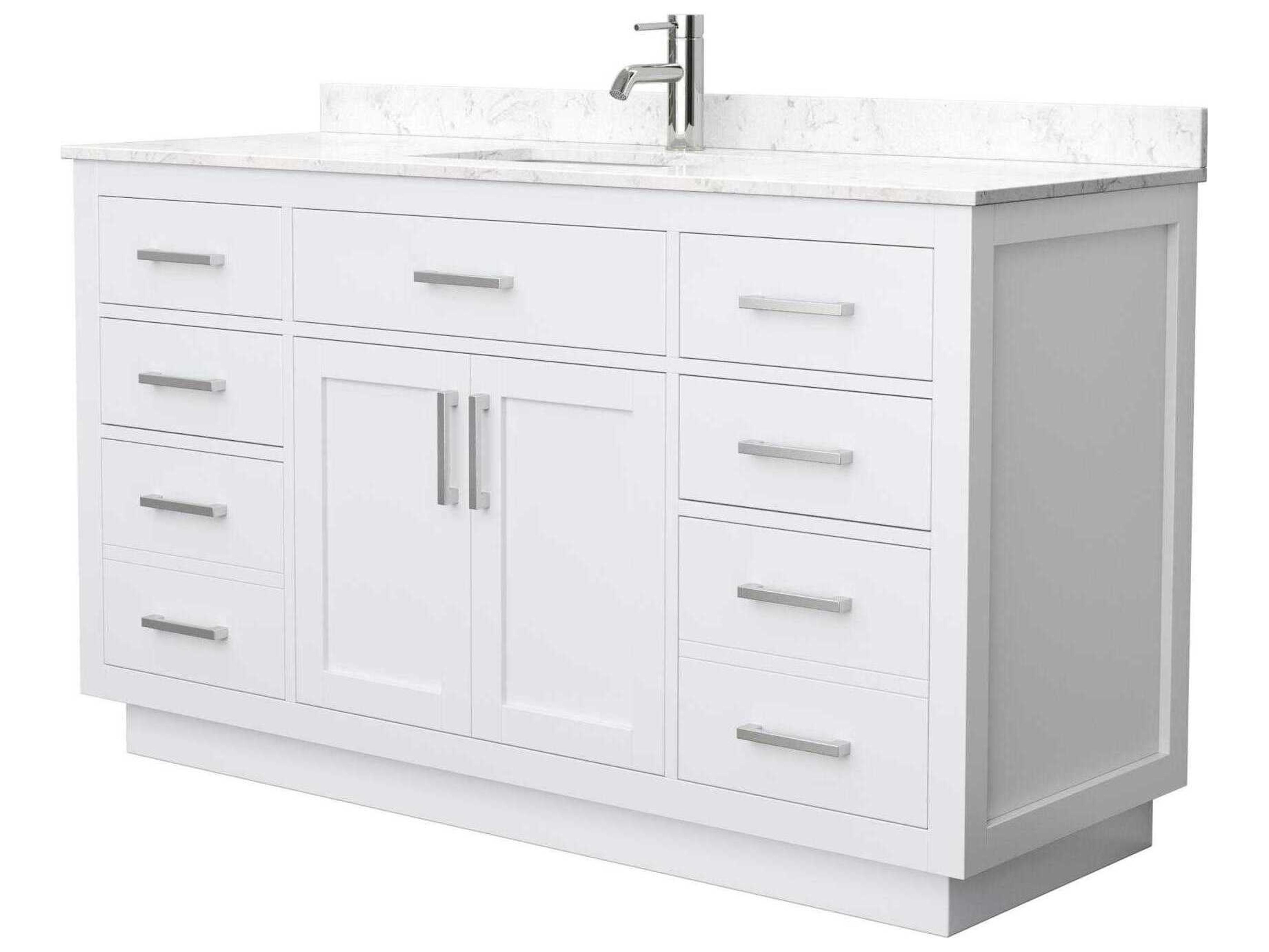 Wyndham Collection Beckett-TK 60" White Vanity with Toe Kick