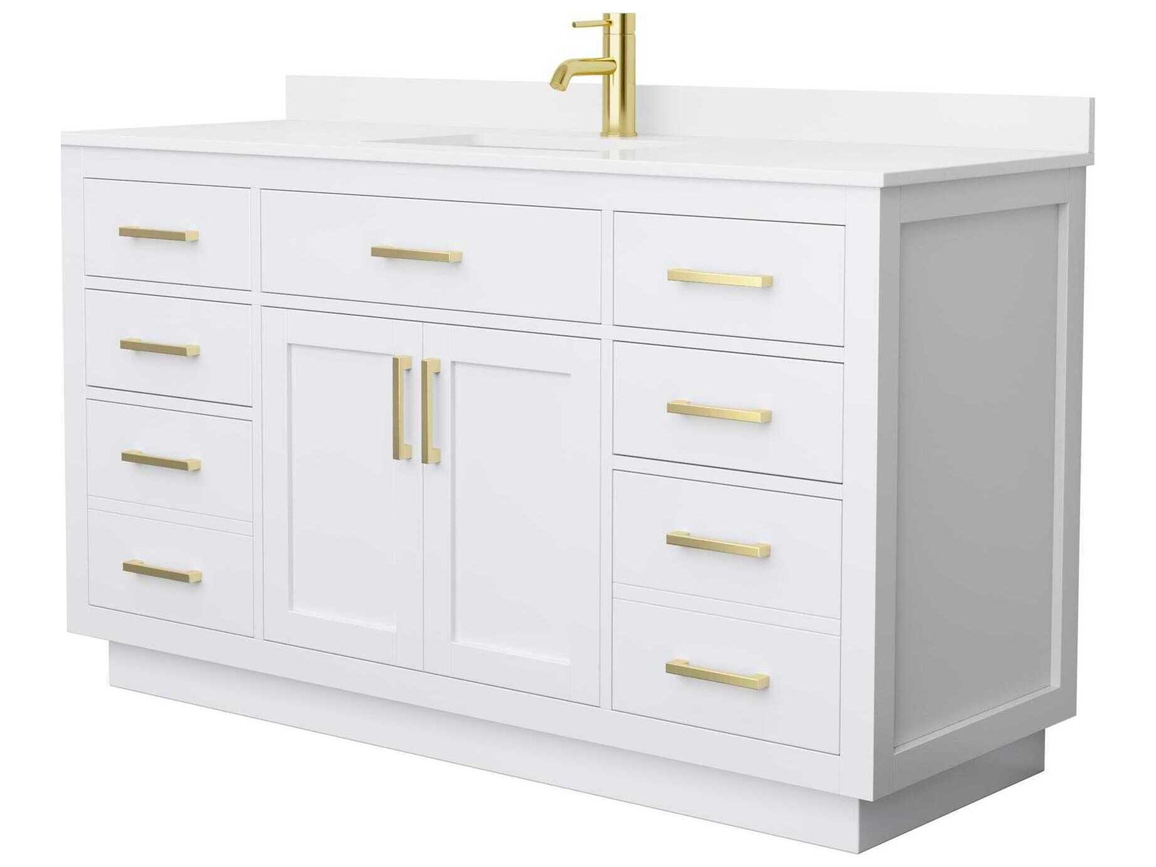 Wyndham Collection Beckett-TK 60" White Vanity with Toe Kick
