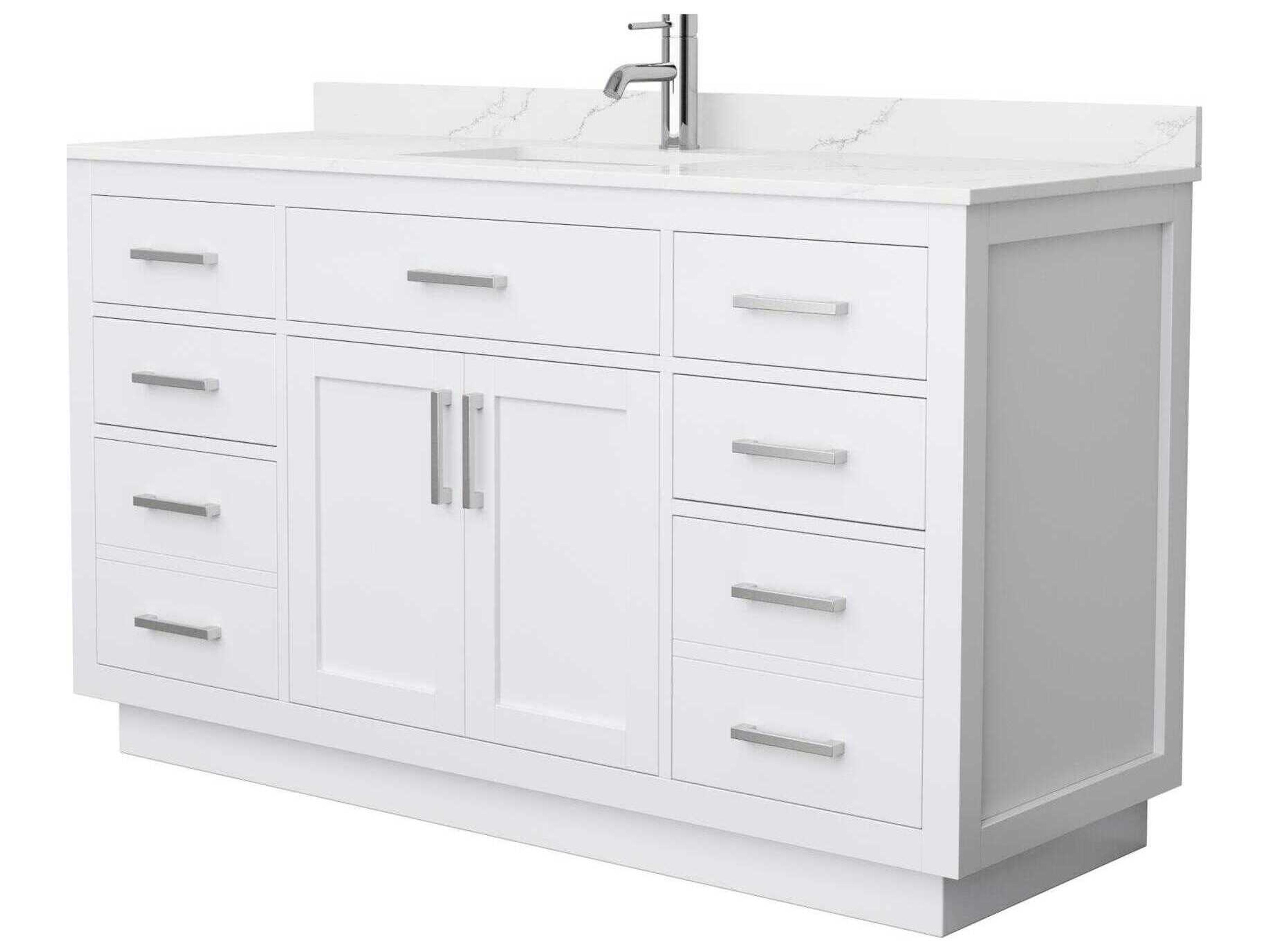 Wyndham Collection Beckett-TK 60" White Vanity with Toe Kick