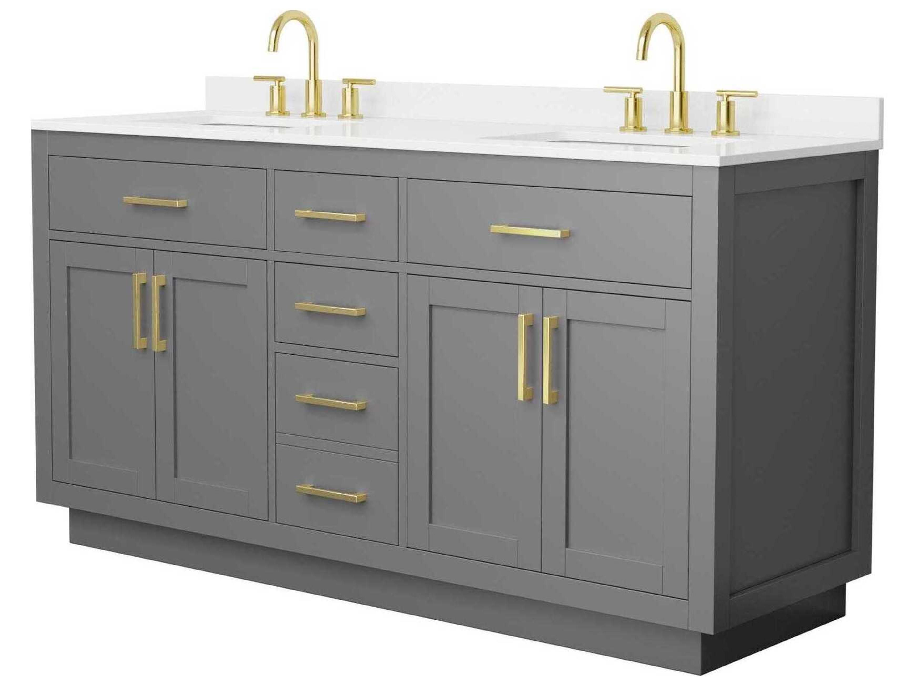 Wyndham Collection Beckett-TK 66" Dark Gray Vanity with Toe Kick