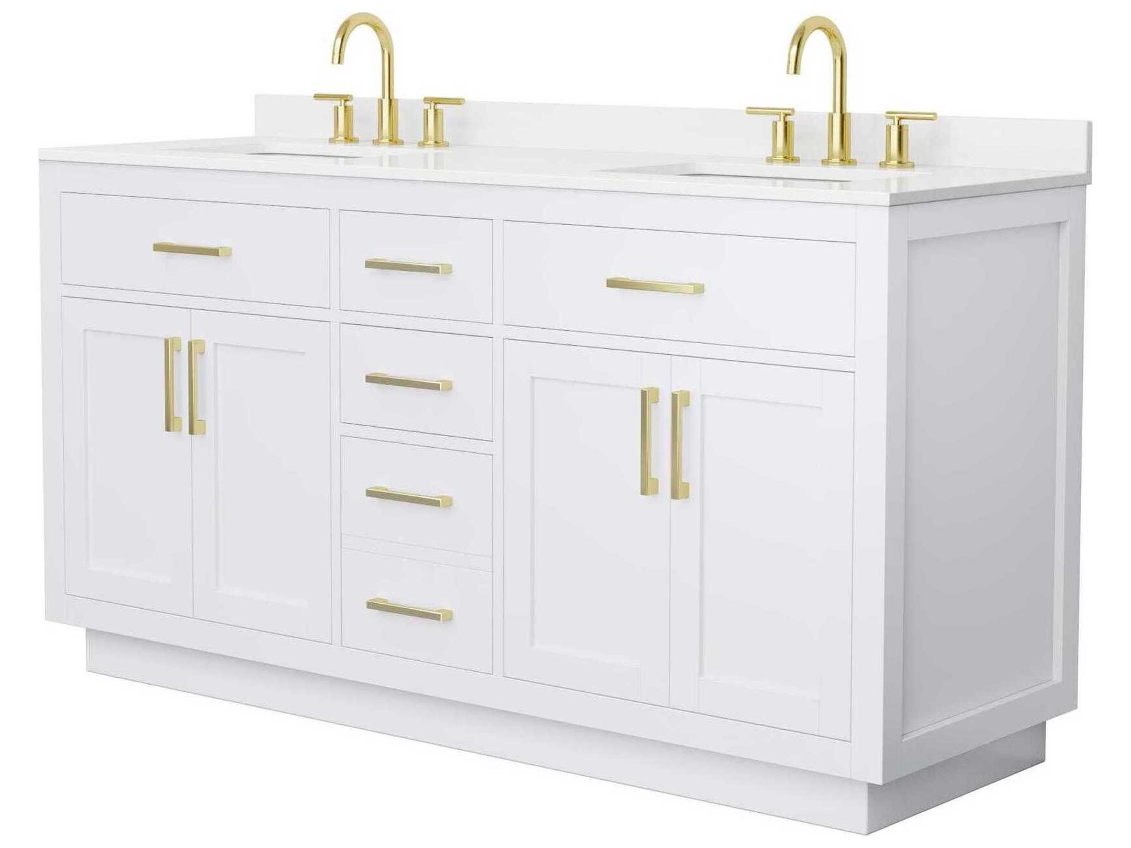 Wyndham Collection Beckett-TK 66" White Vanity with Toe Kick