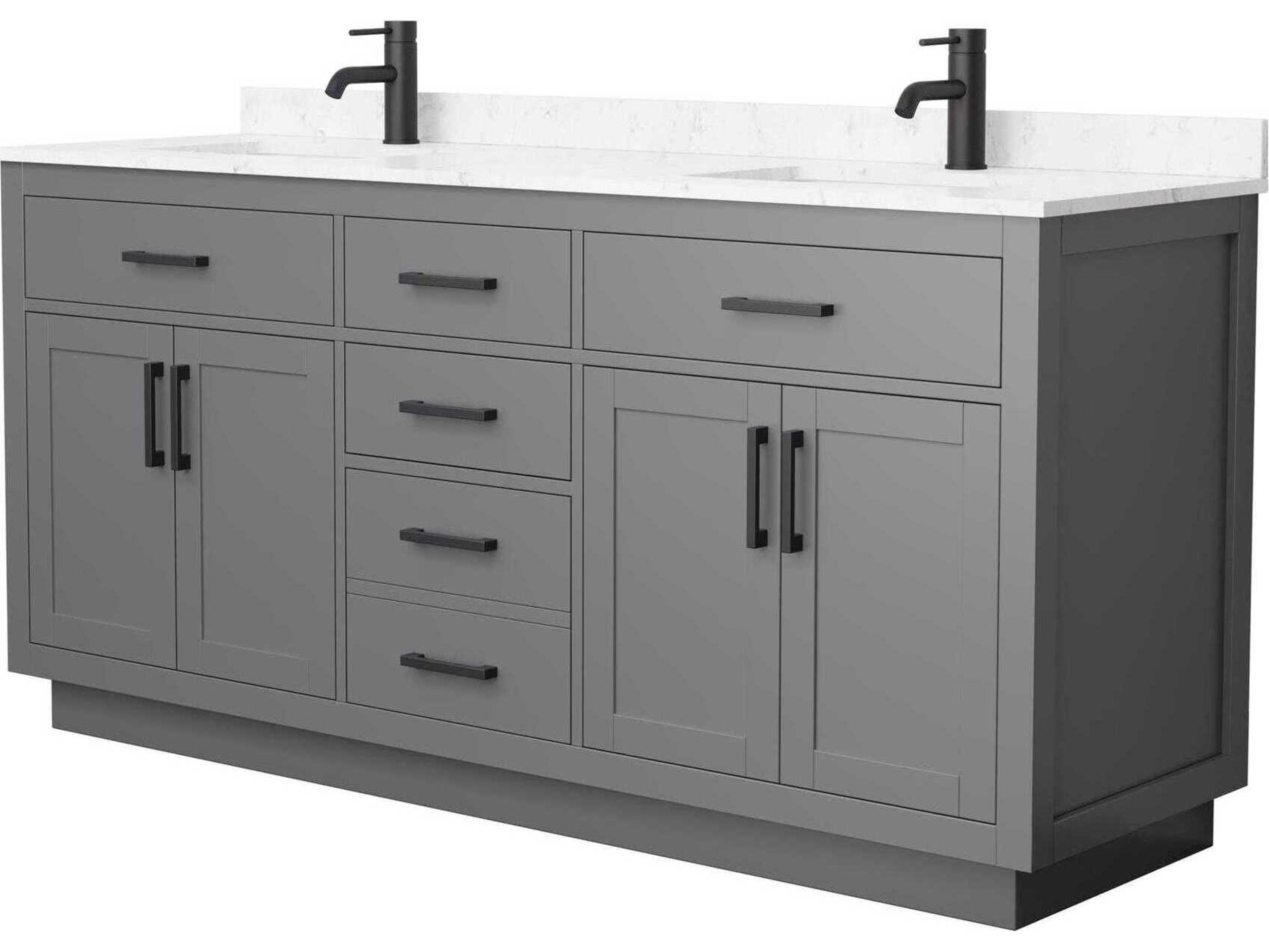 Beckett-TK 72" Dark Gray Vanity with Toe Kick