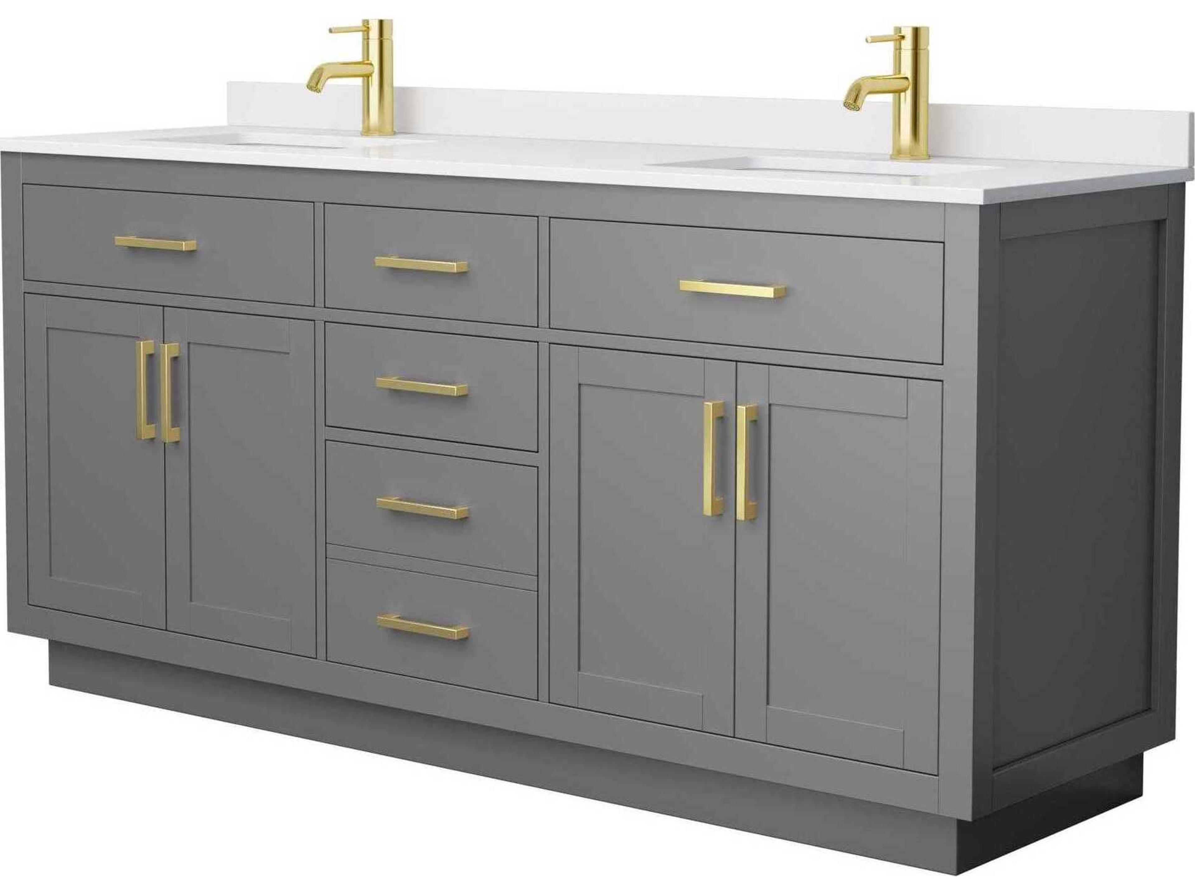 Wyndham Collection Beckett-TK 72" Dark Gray Vanity with Toe Kick