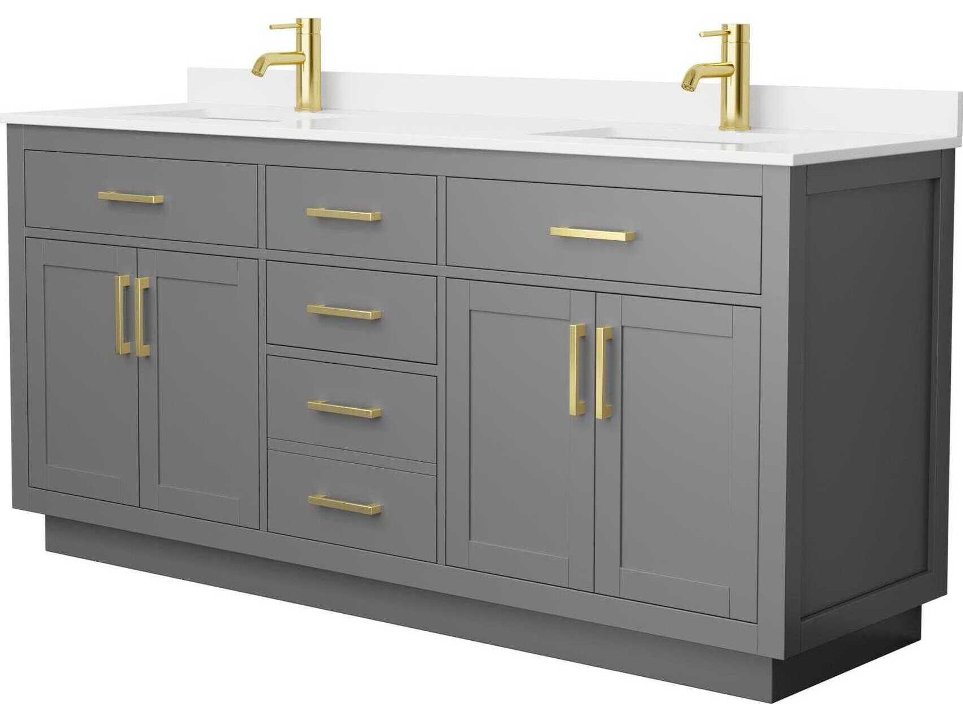 Wyndham Collection Beckett-TK 72" Dark Gray Vanity with Toe Kick