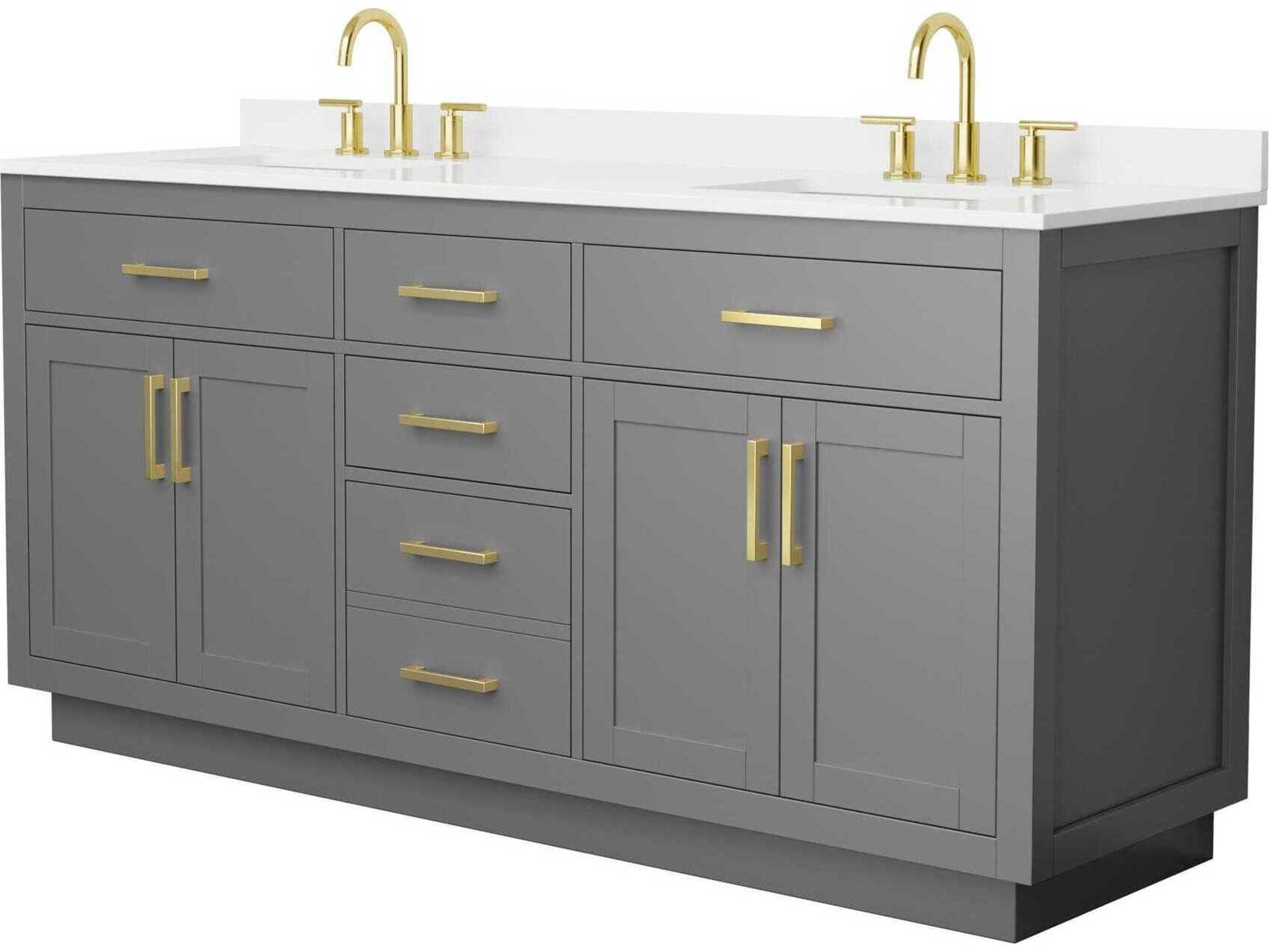 Wyndham Collection Beckett-TK 72" Dark Gray Vanity with Toe Kick