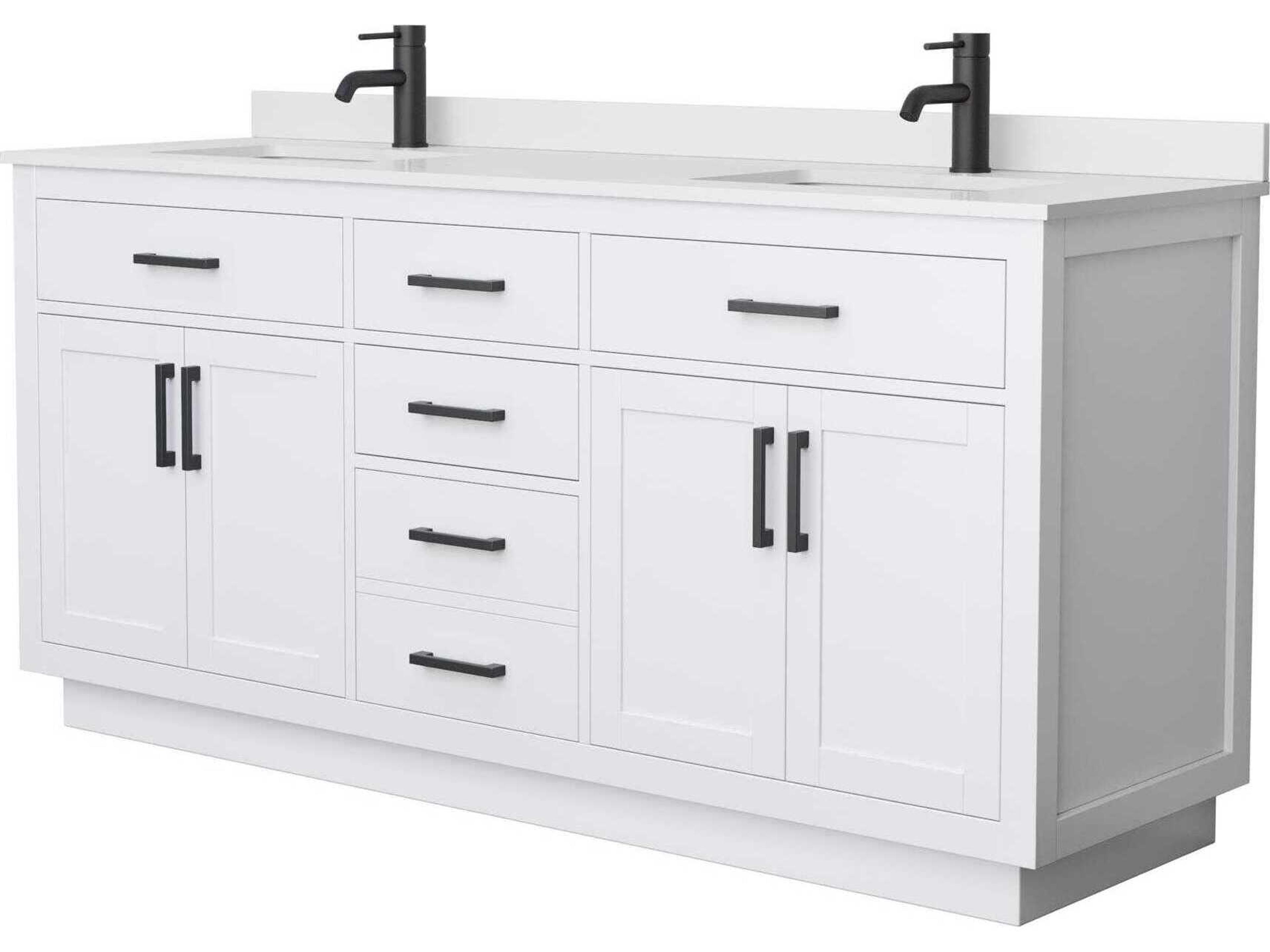 Wyndham Collection Beckett-TK 72" White Vanity with Toe Kick