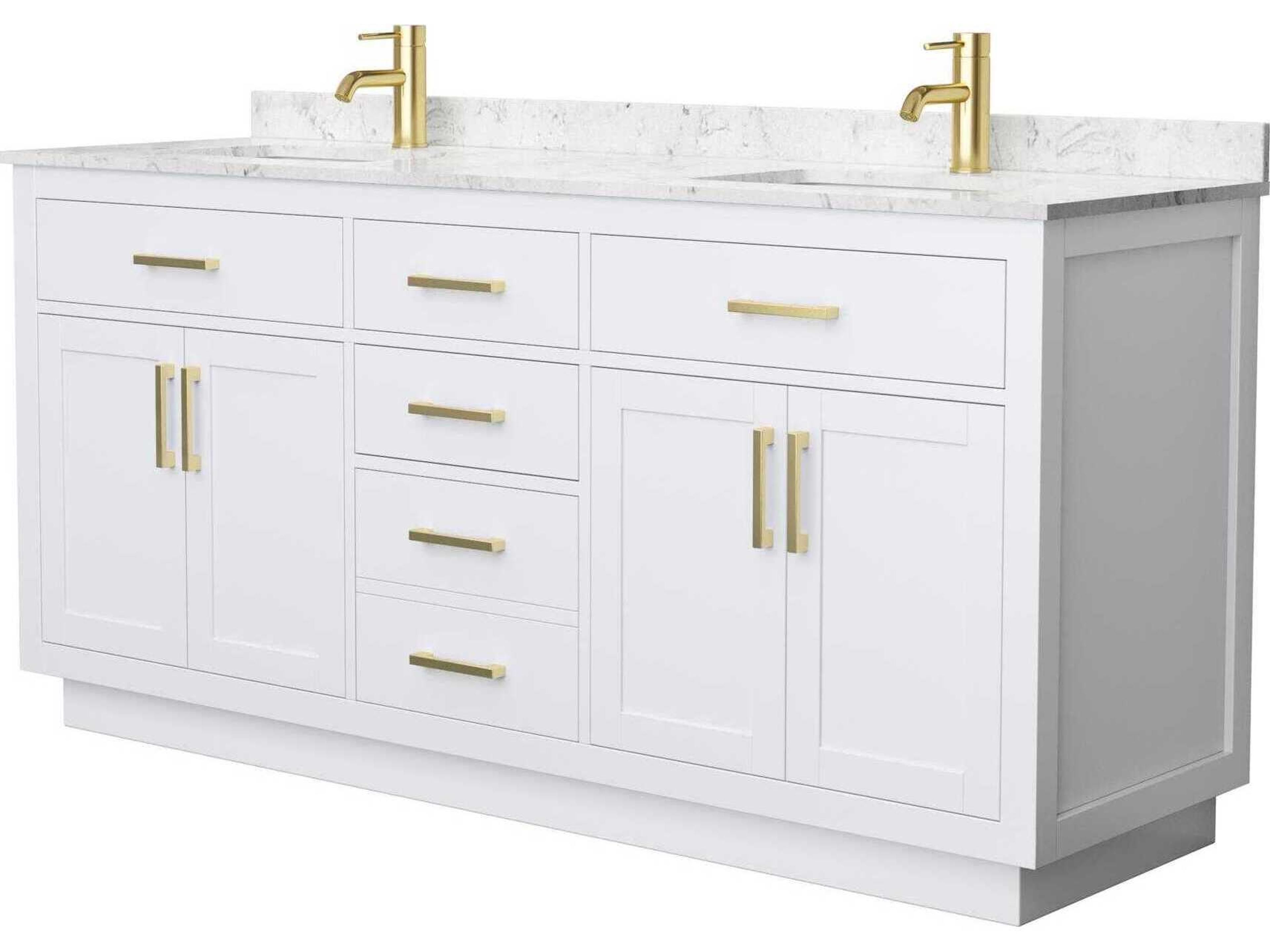 Wyndham Collection Beckett-TK 72" White Vanity with Toe Kick