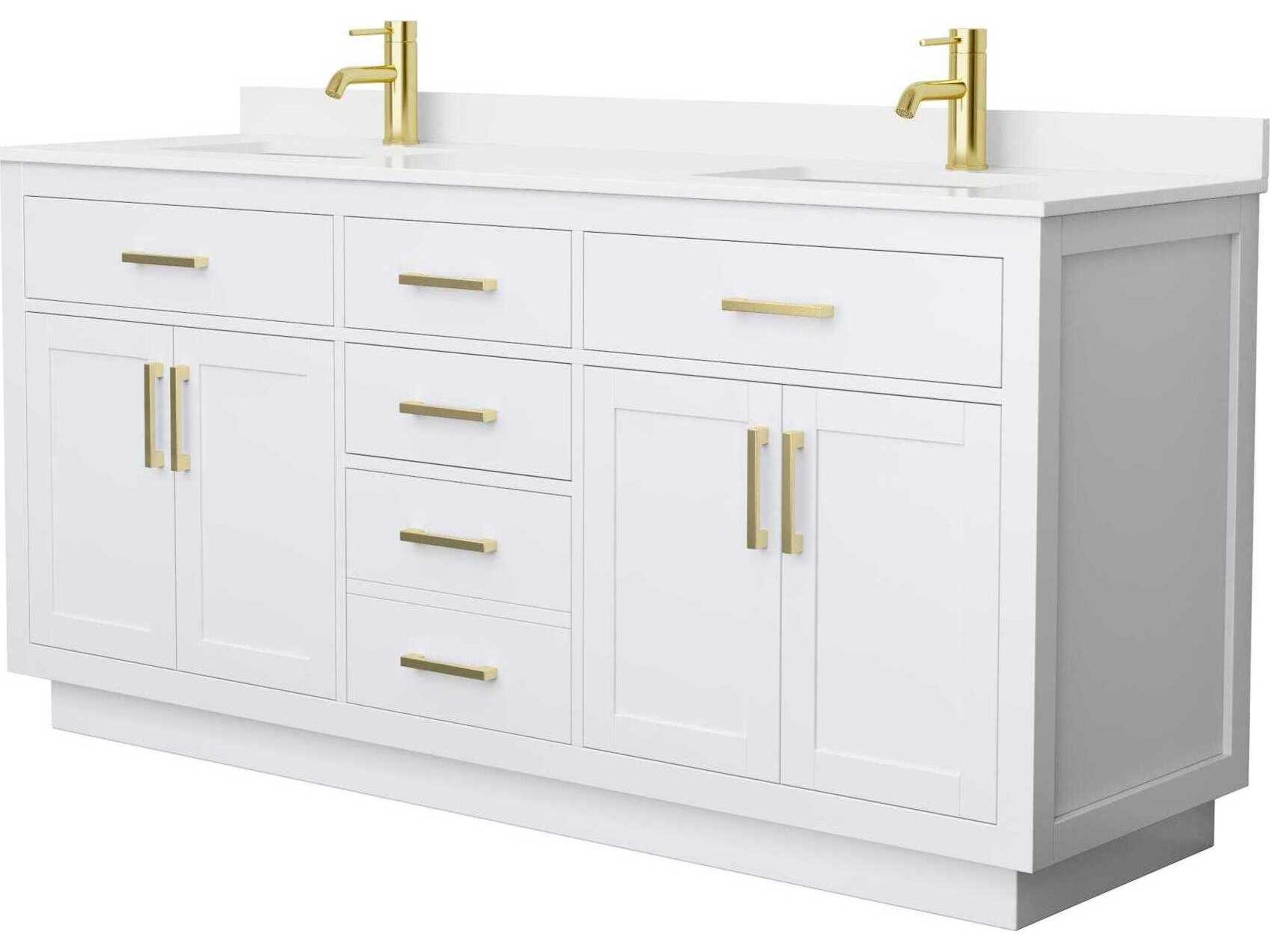 Wyndham Collection Beckett-TK 72" White Vanity with Toe Kick