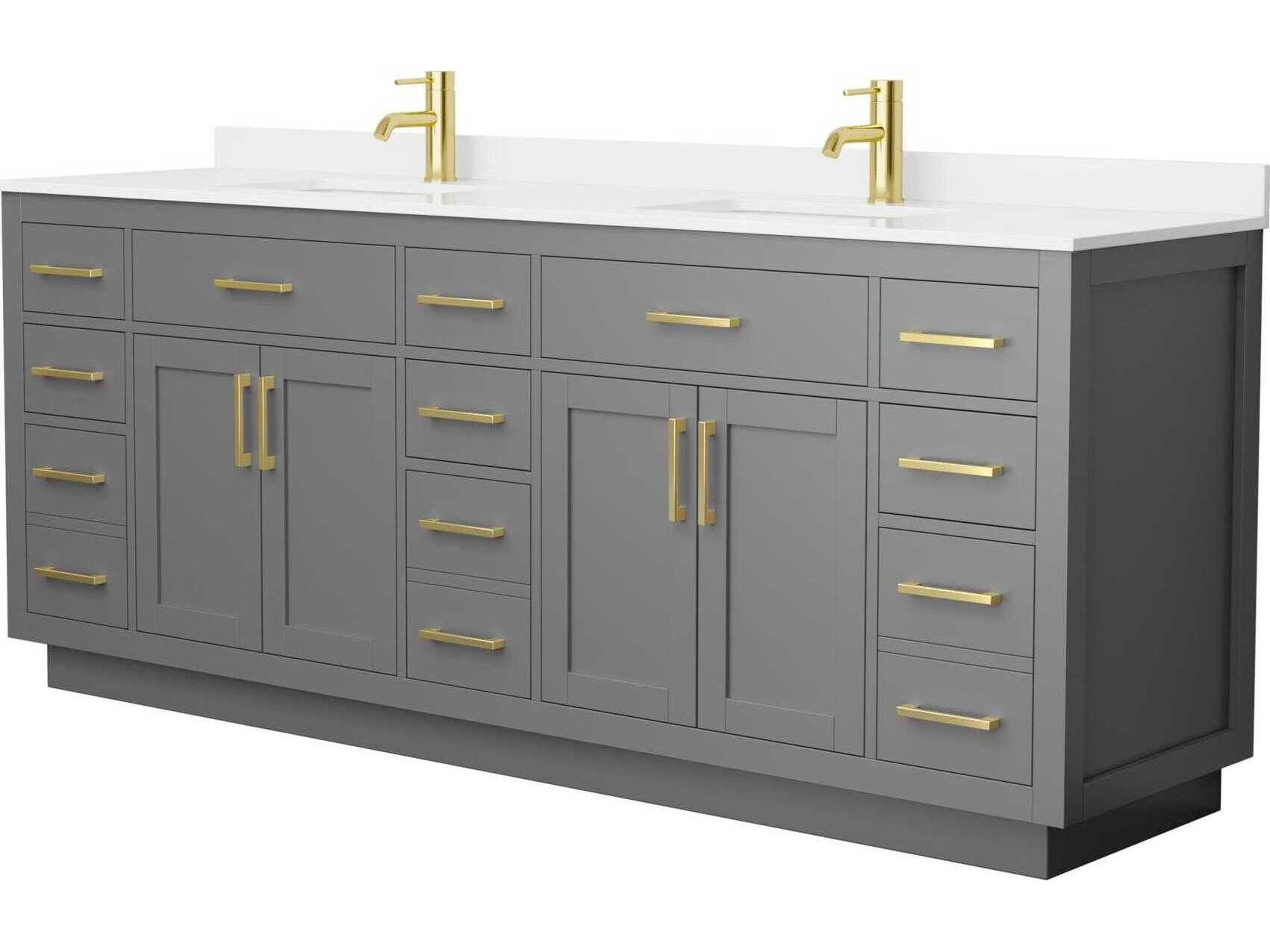 Wyndham Collection Beckett-TK 84" Dark Gray Vanity with Toe Kick