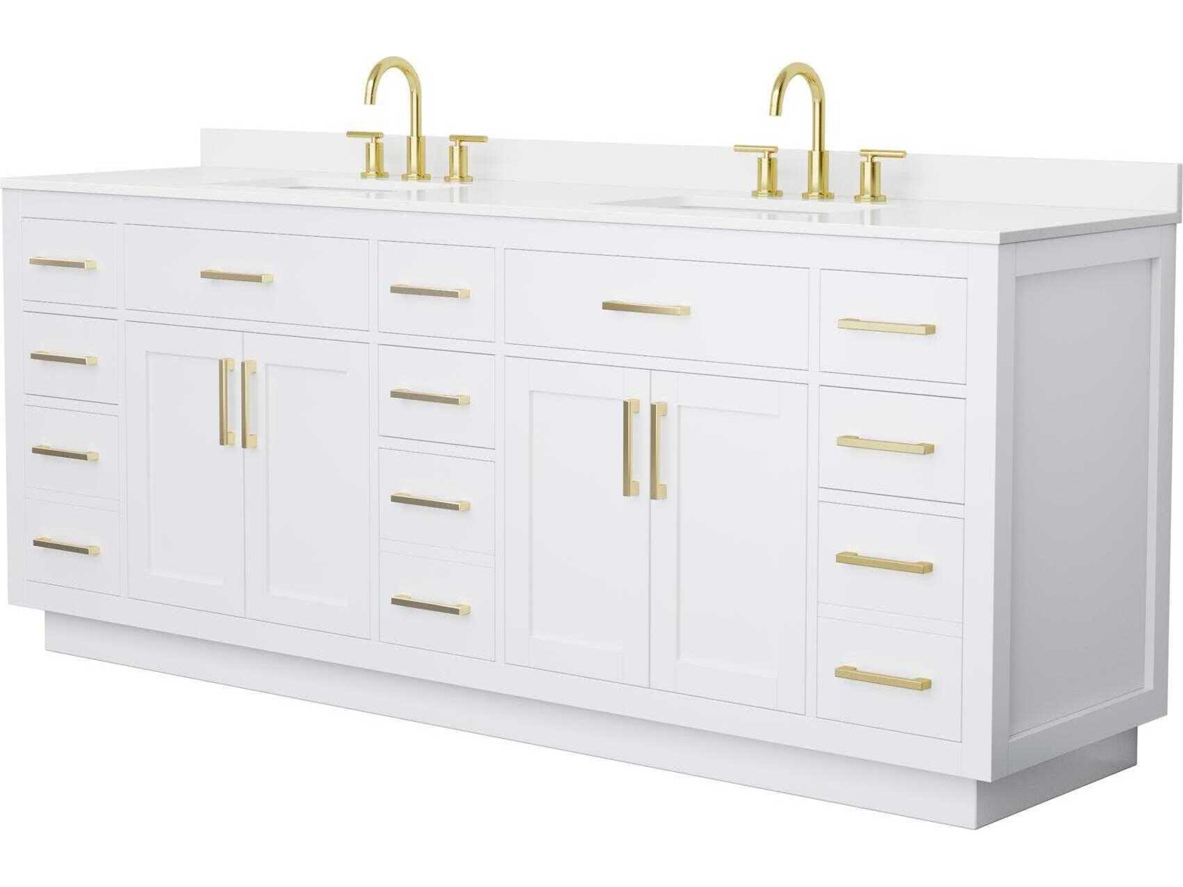 Wyndham Collection Beckett-TK 84" White Vanity with Toe Kick