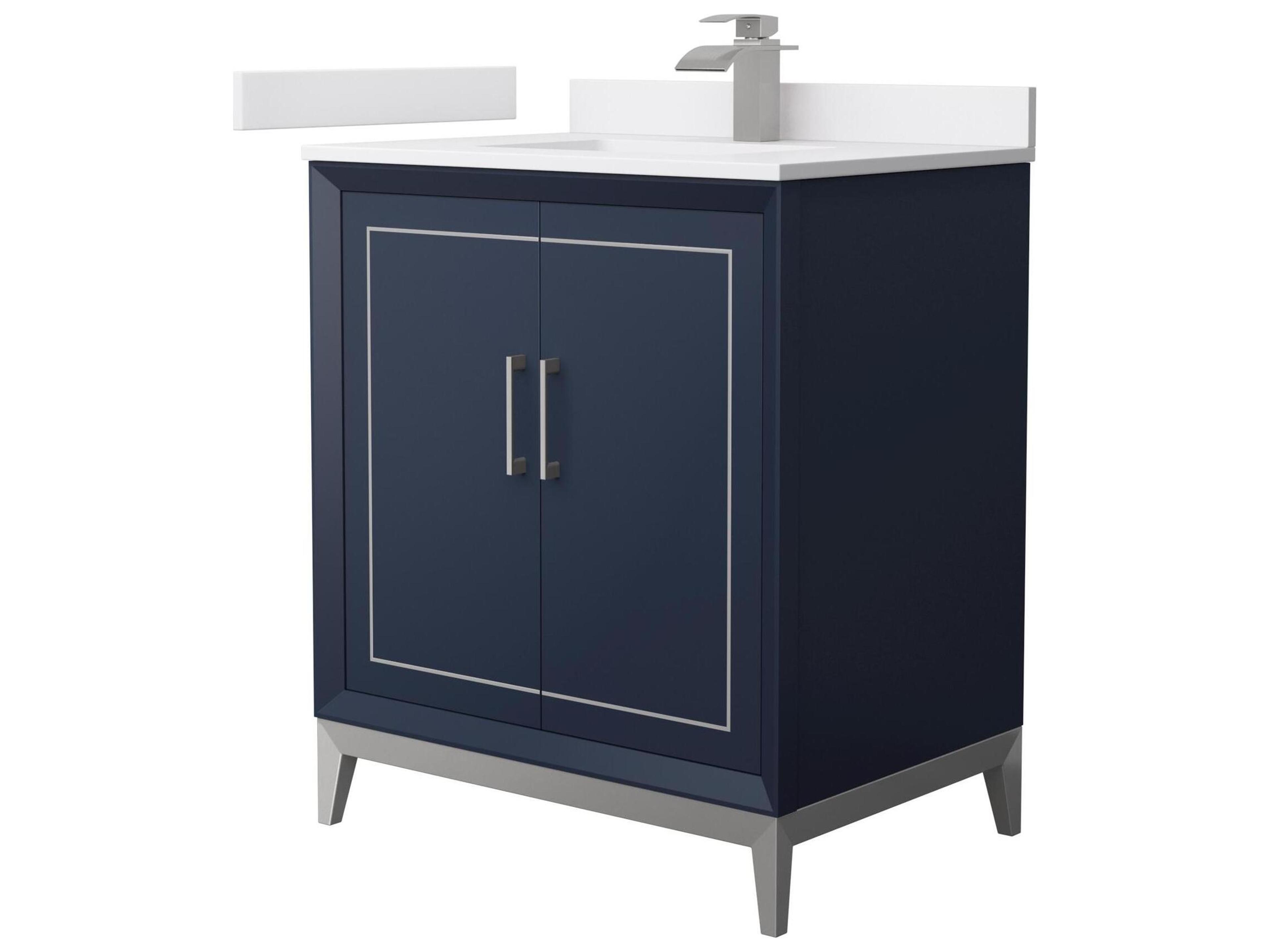 Wyndham Collection Marlena 30" Dark Blue Vanity