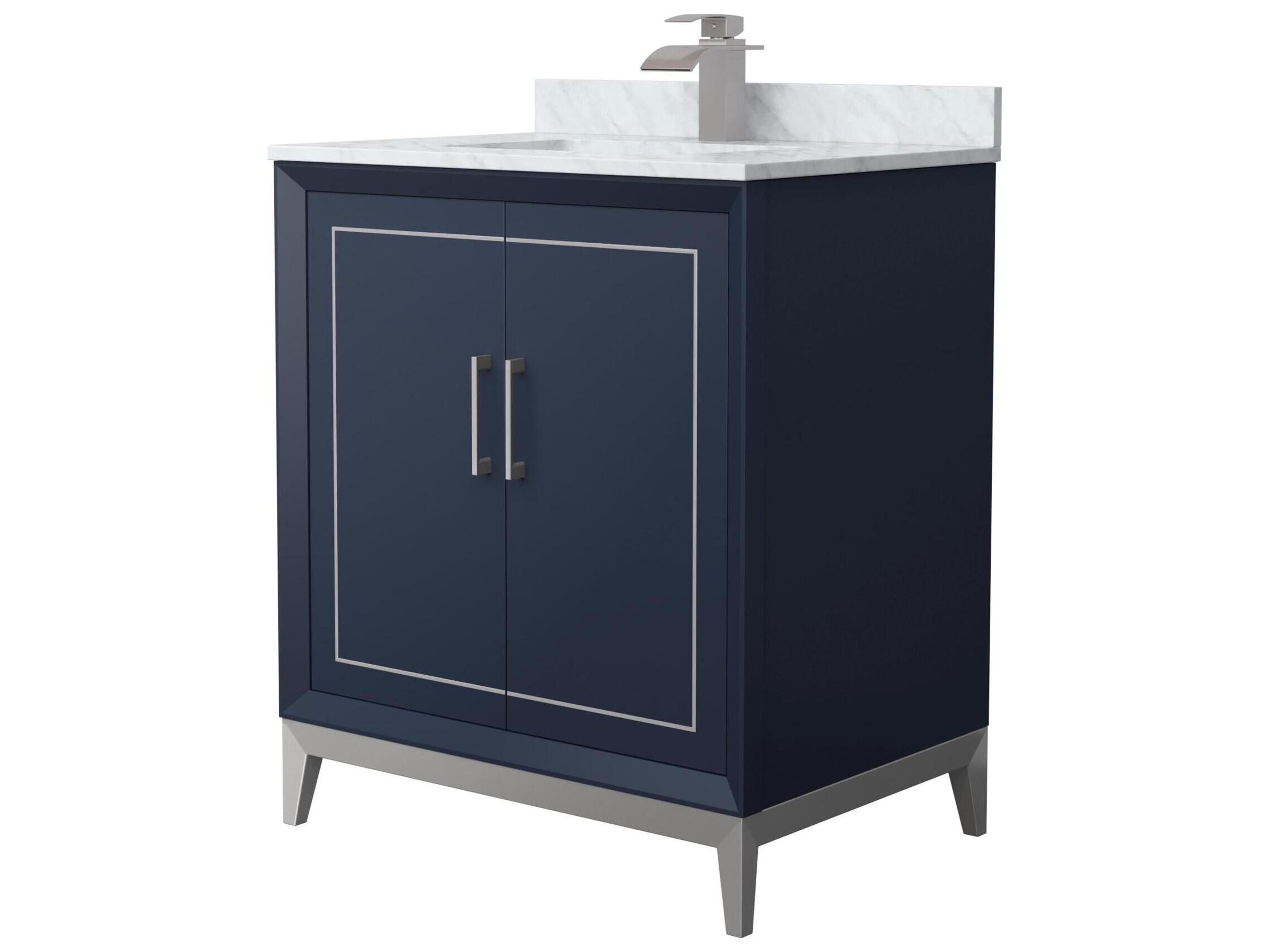 Wyndham Collection Marlena 30" Dark Blue Vanity