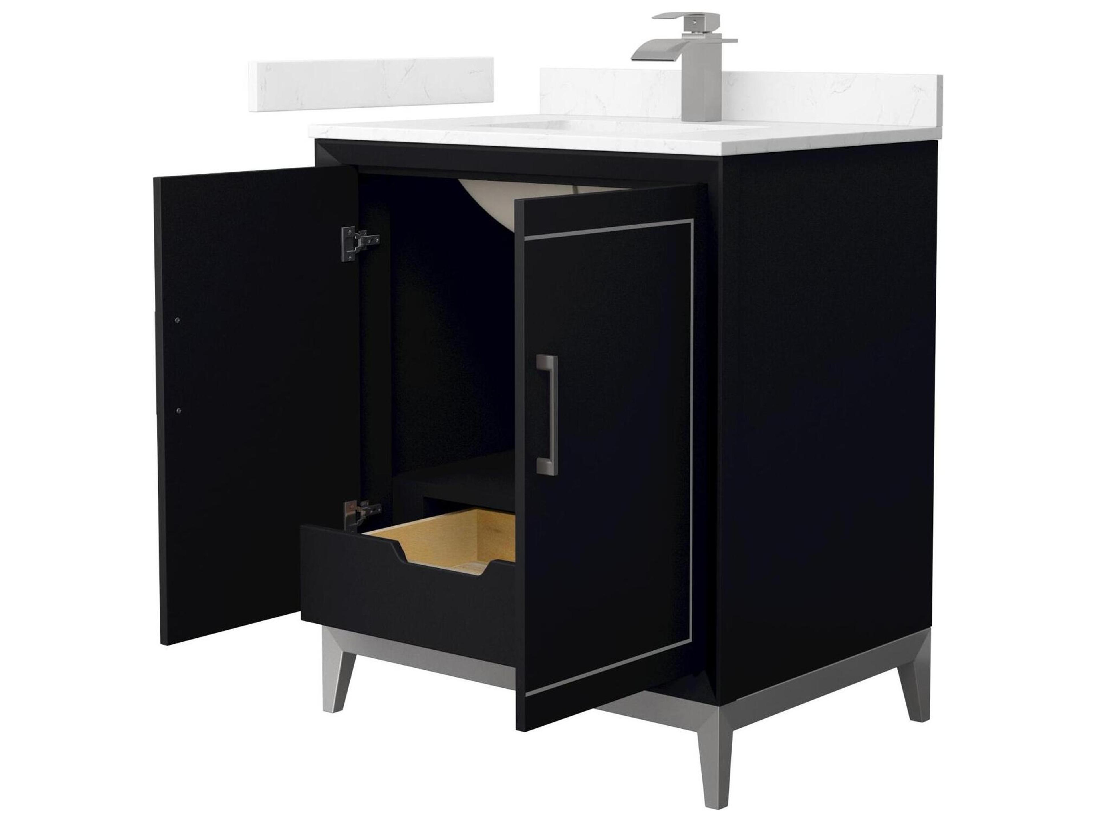 Wyndham Collection Marlena 30" Black Vanity