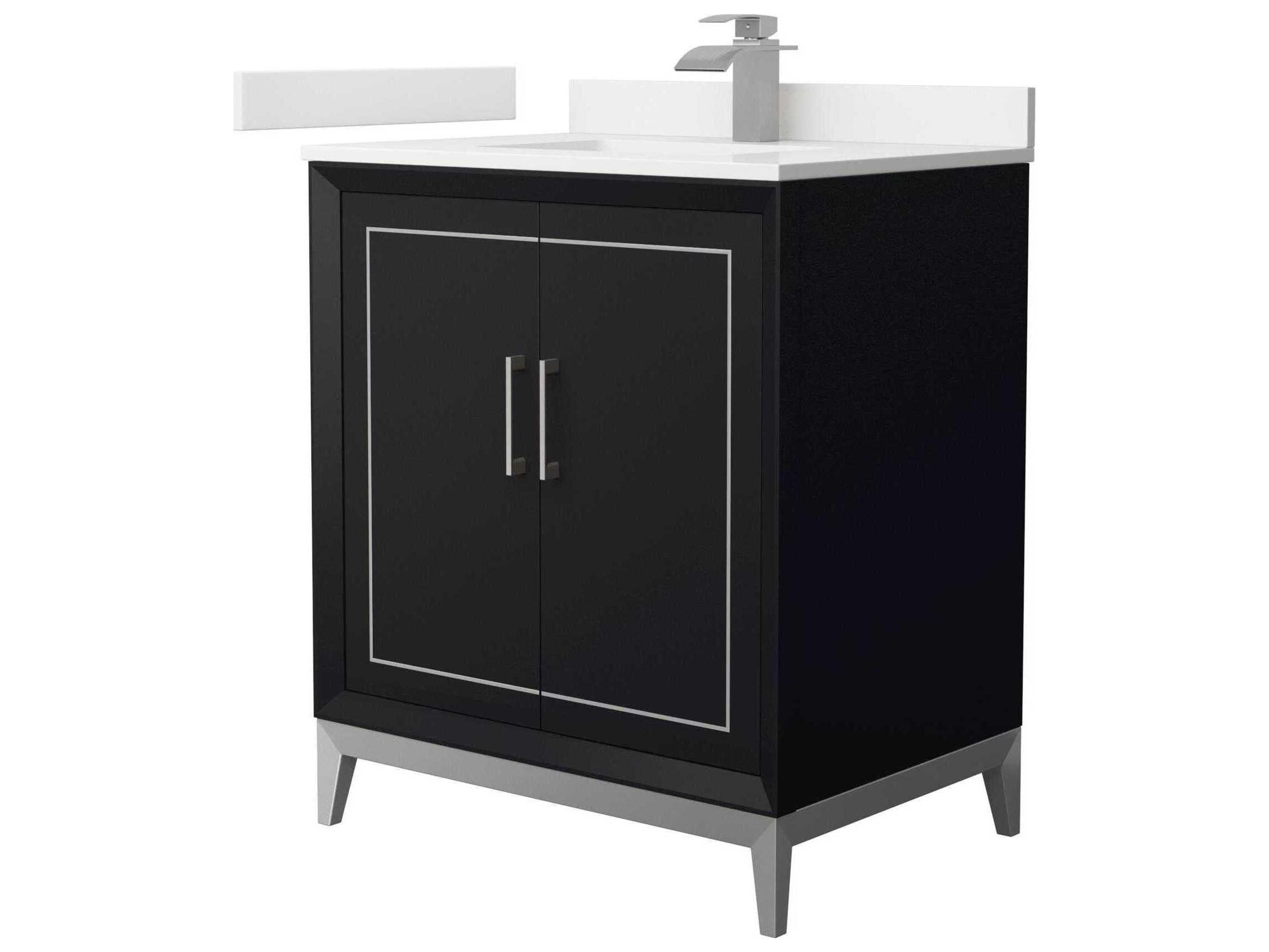Wyndham Collection Marlena 30" Black Vanity