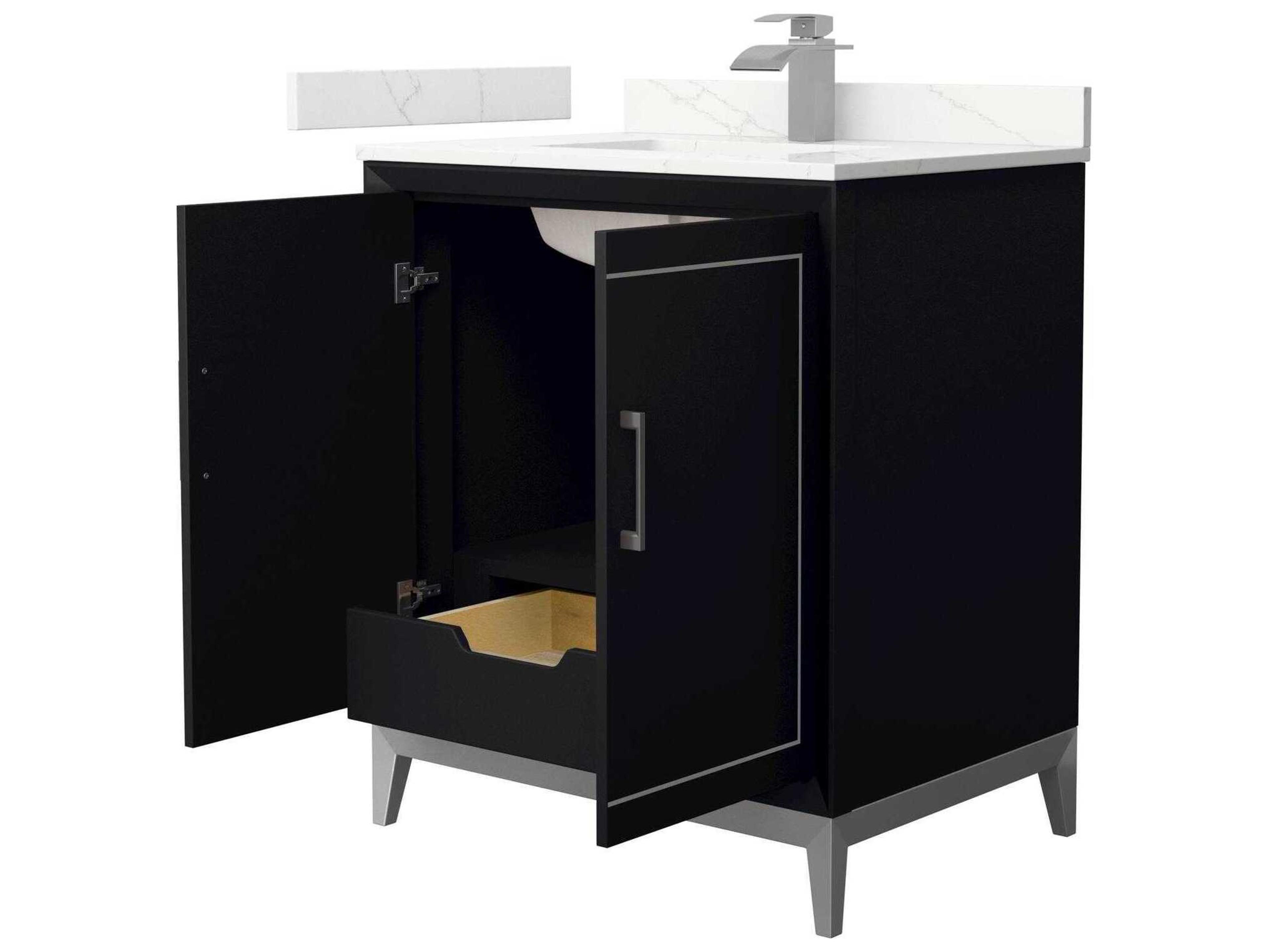 Wyndham Collection Marlena 30" Black Vanity