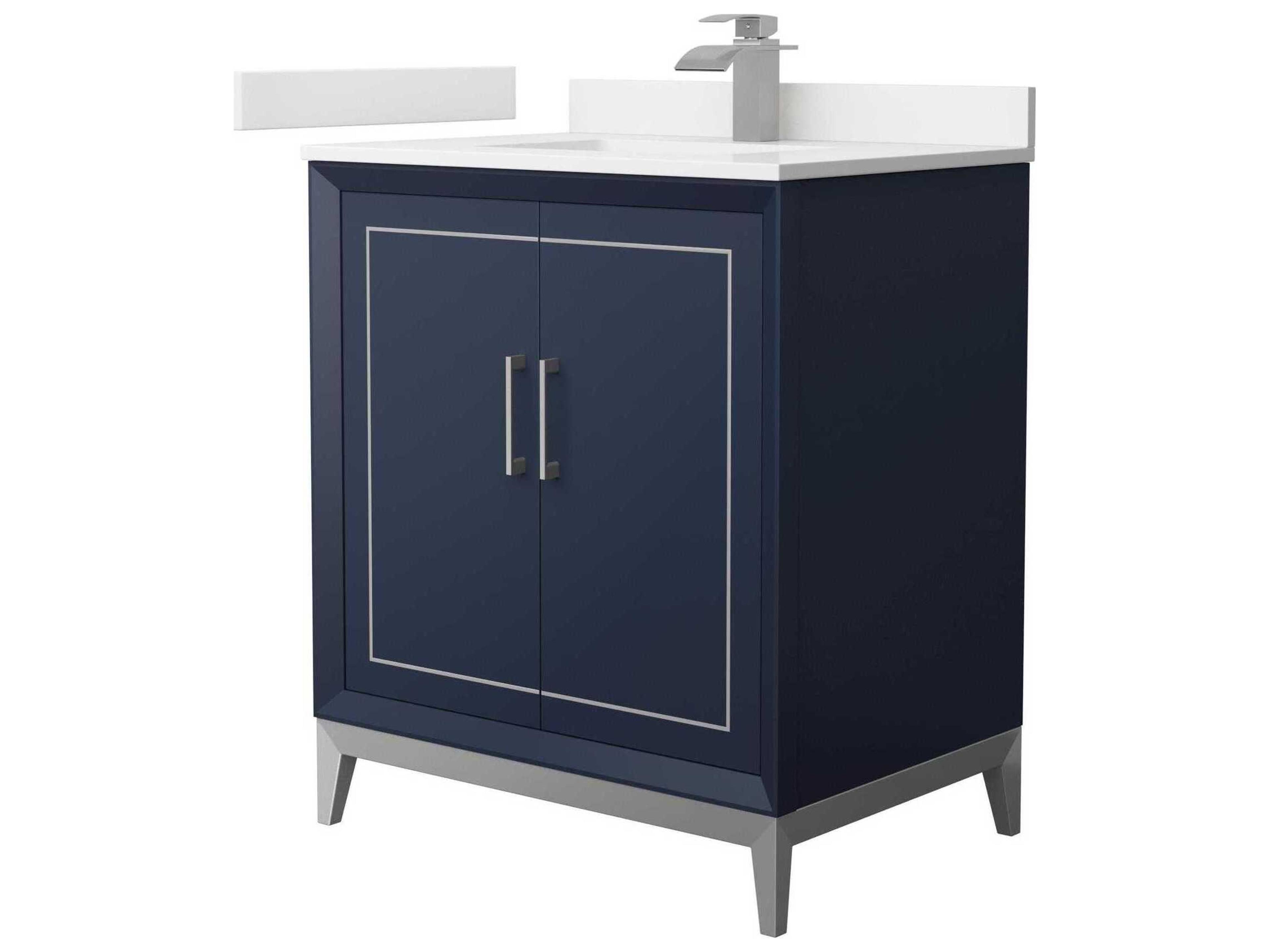 Wyndham Collection Marlena 30" Dark Blue Vanity