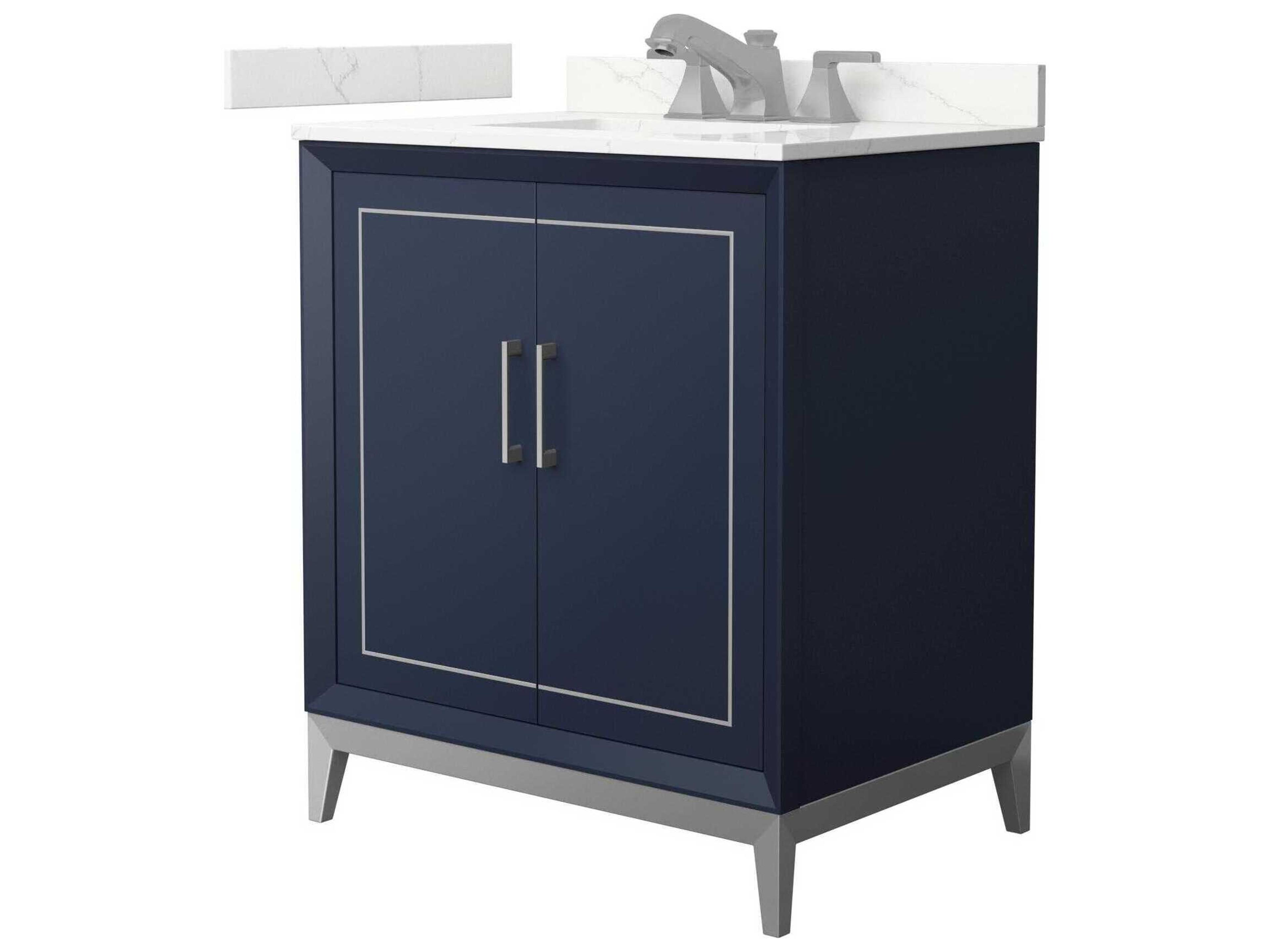 Wyndham Collection Marlena 30" Dark Blue Vanity