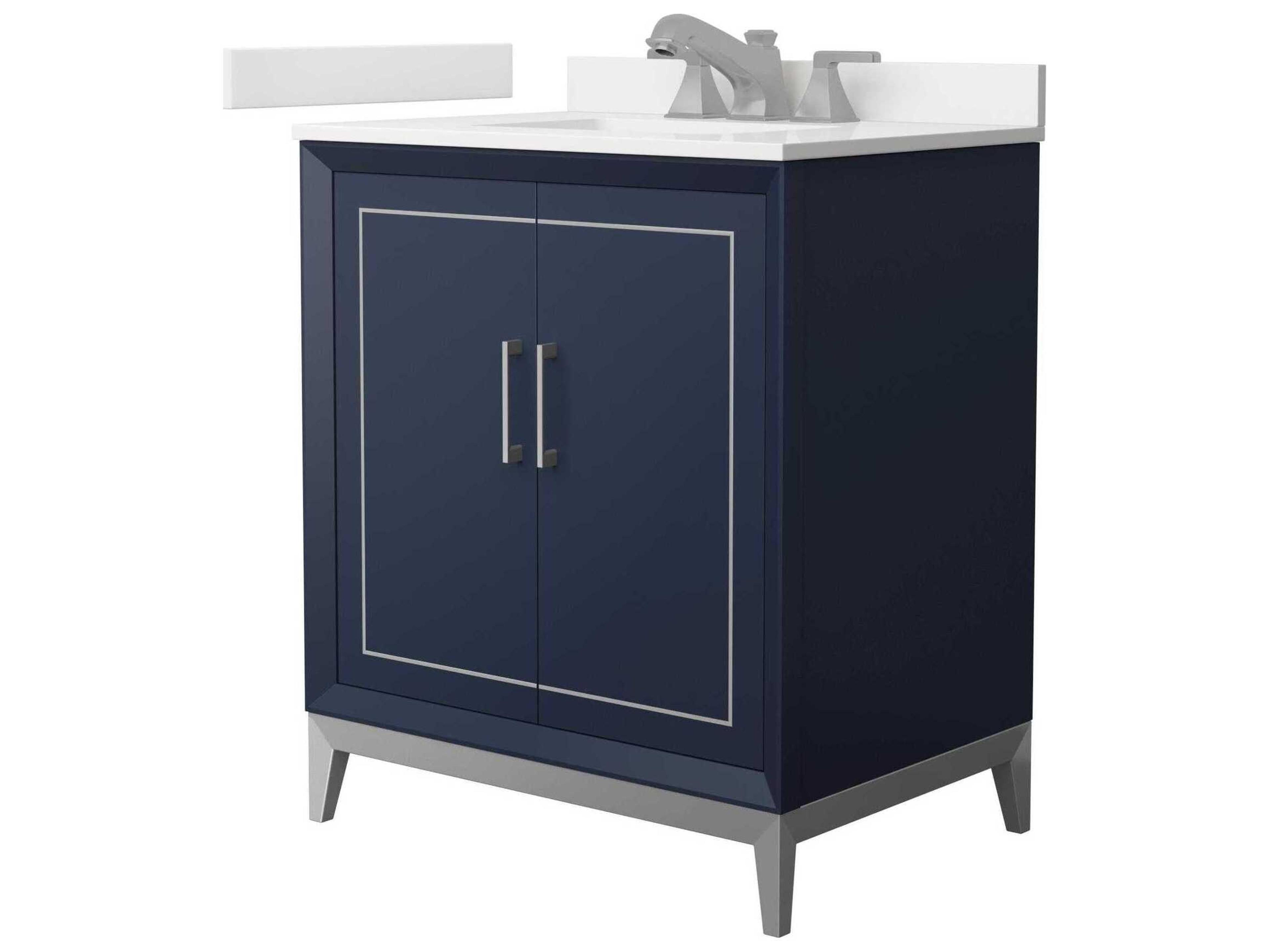 Wyndham Collection Marlena 30" Dark Blue Vanity