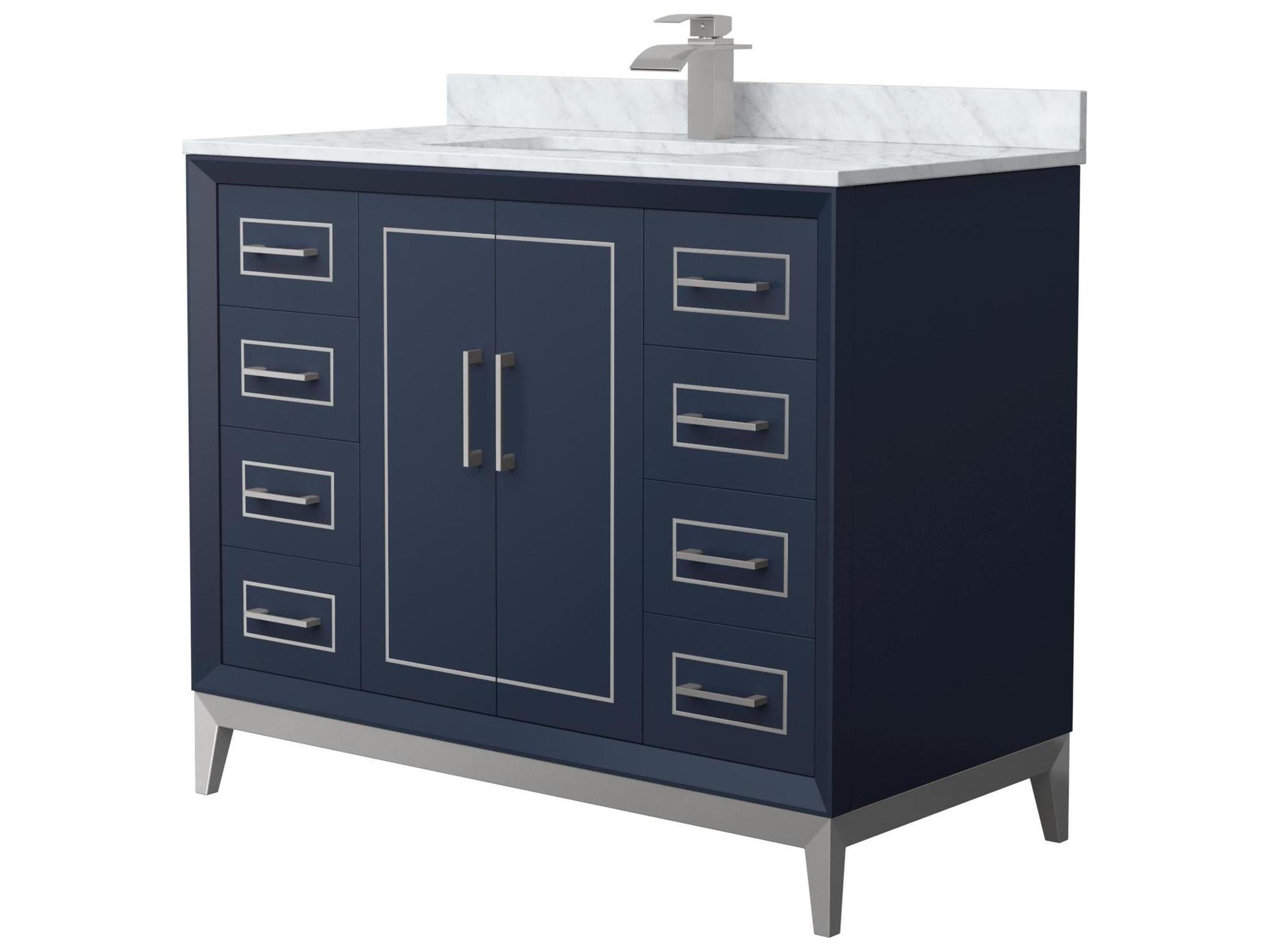 Wyndham Collection Marlena 42" Dark Blue Vanity