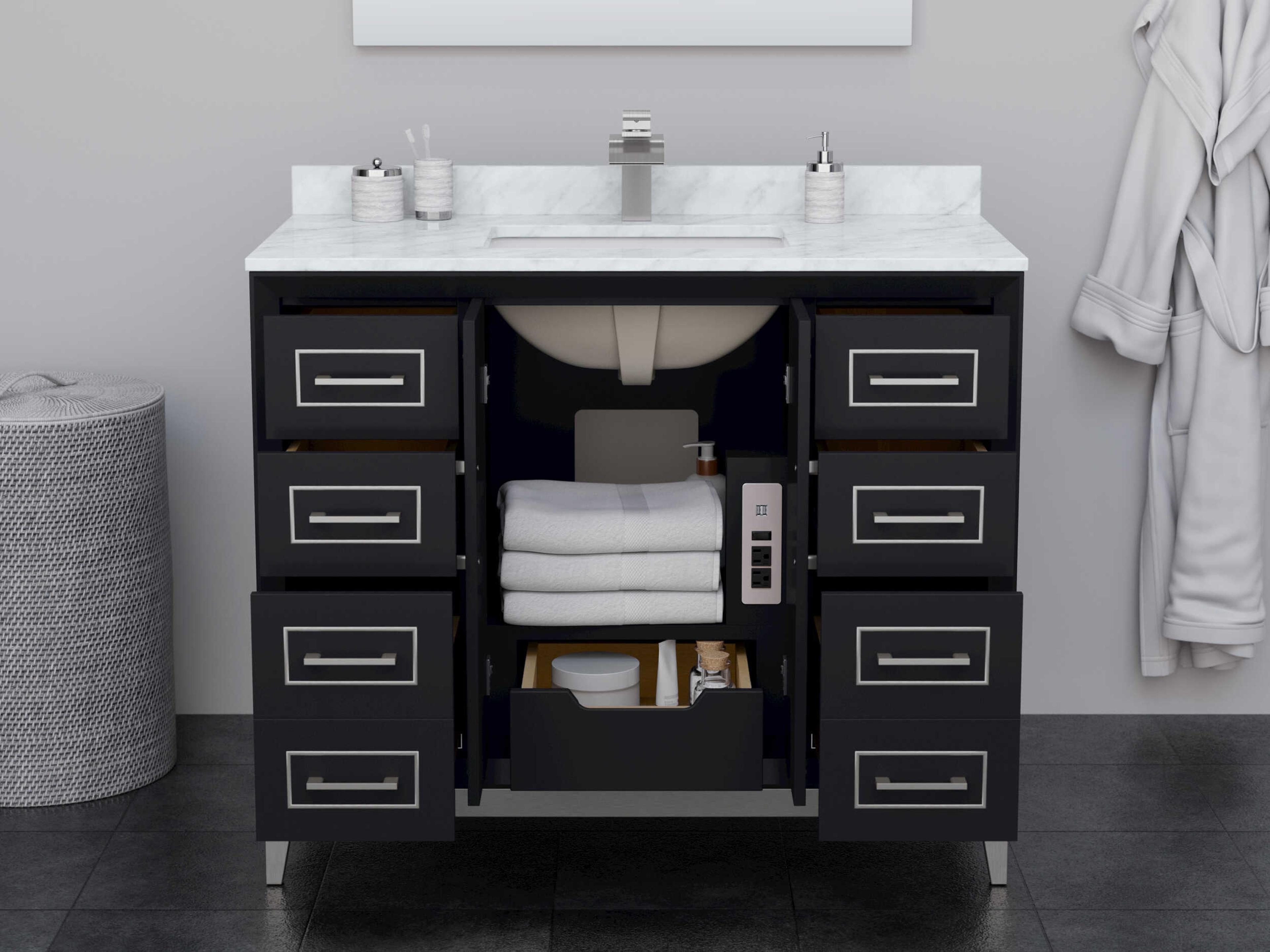 Wyndham Collection Marlena 42" Black Vanity