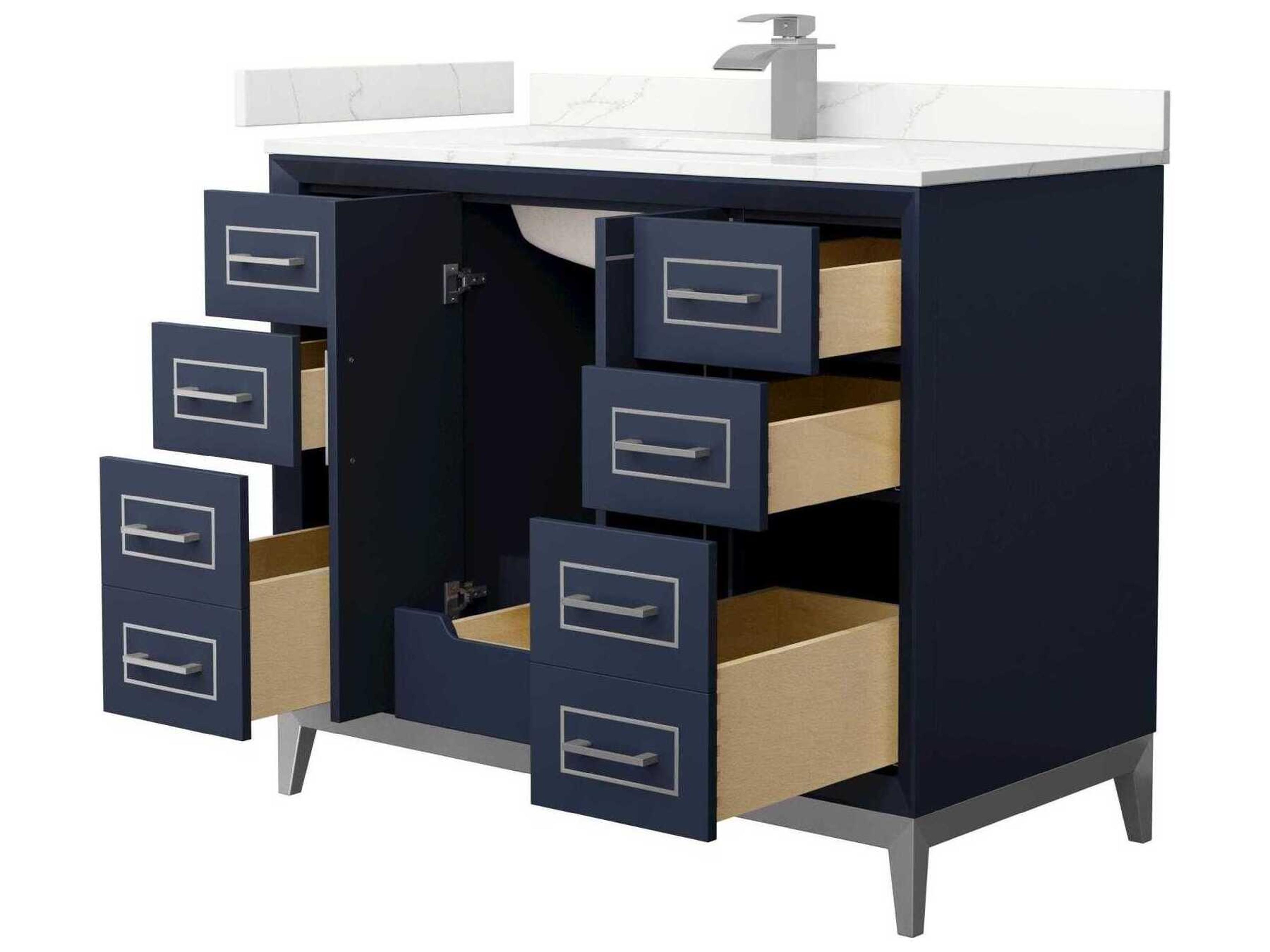 Wyndham Collection Marlena 42" Dark Blue Vanity