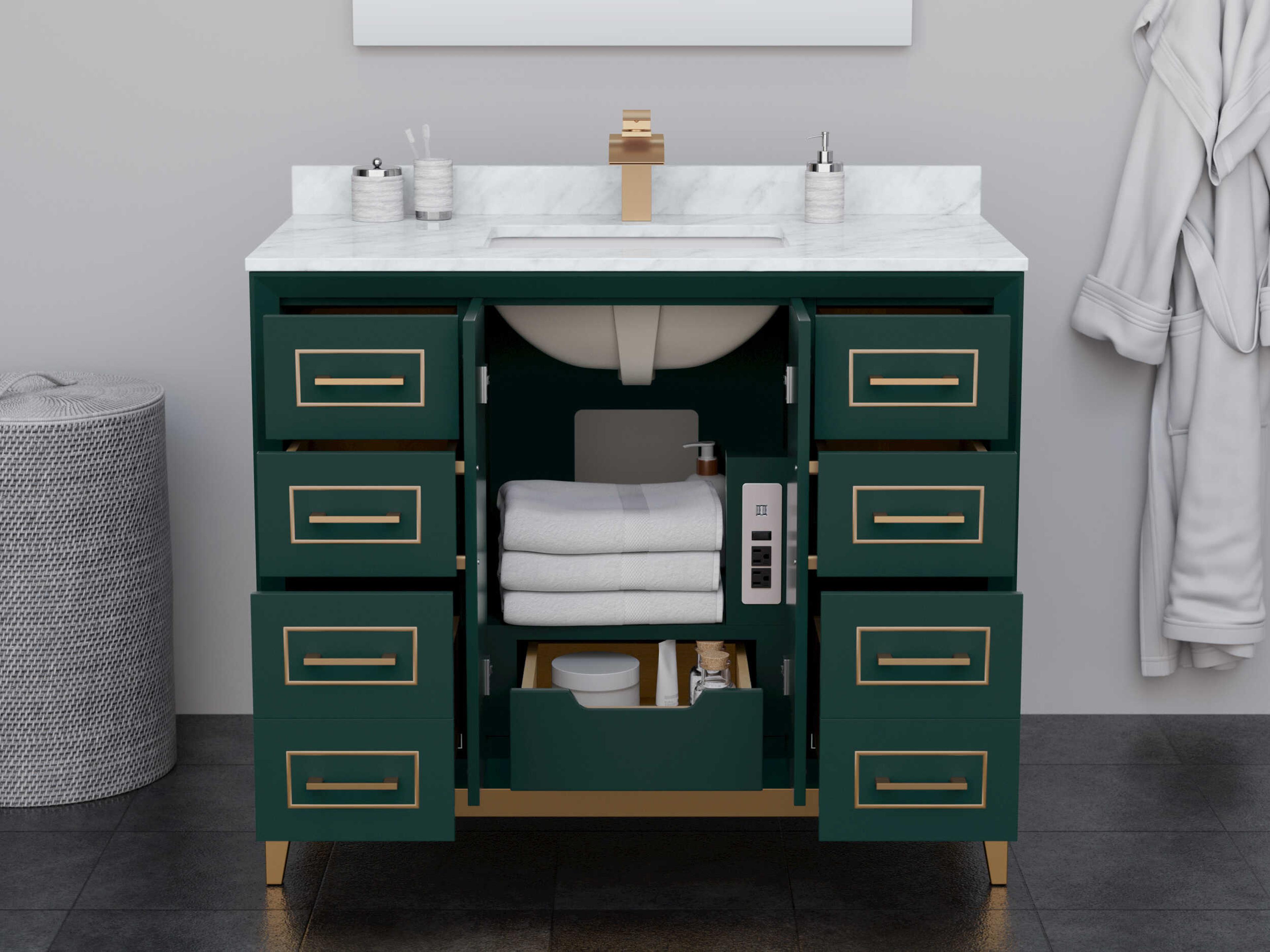 Wyndham Collection Marlena 42" Green Vanity
