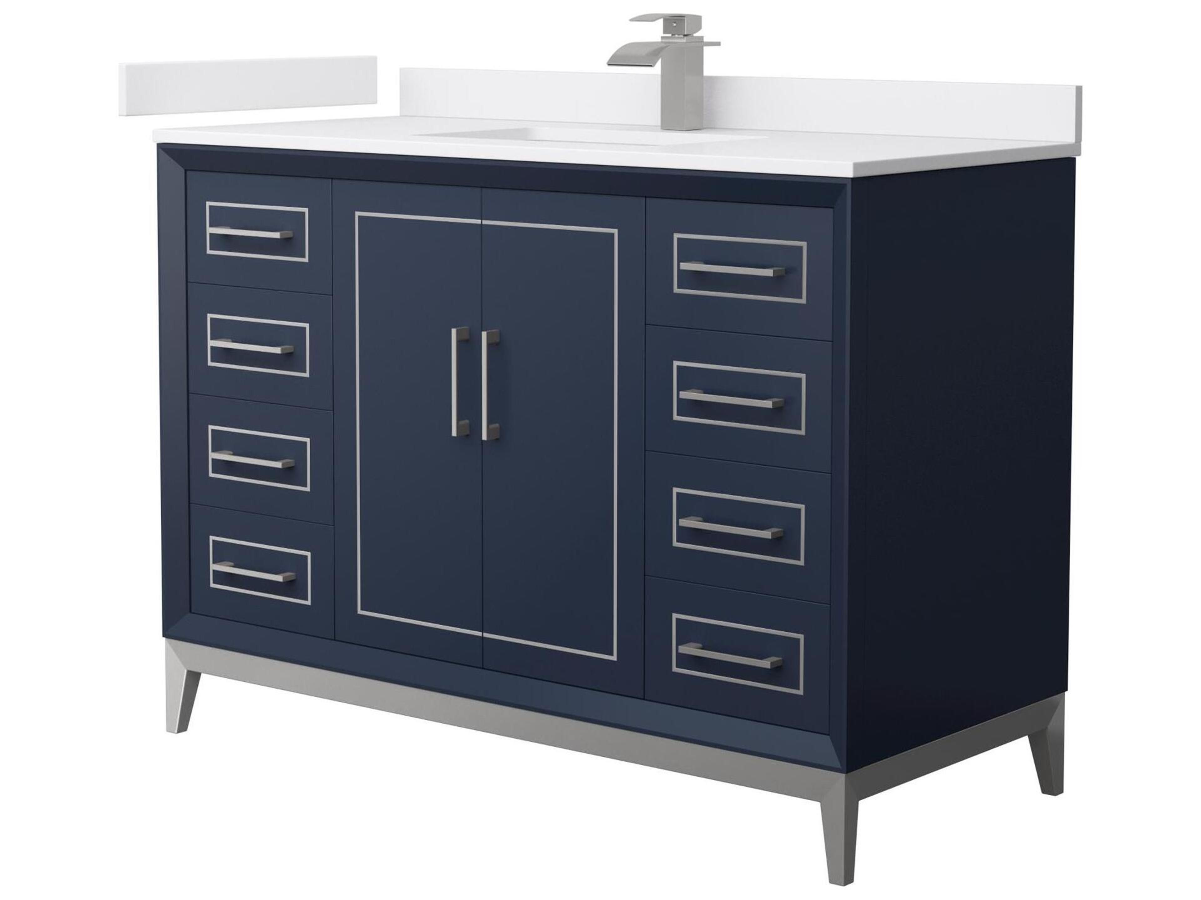 Wyndham Collection Marlena 48" Dark Blue Vanity