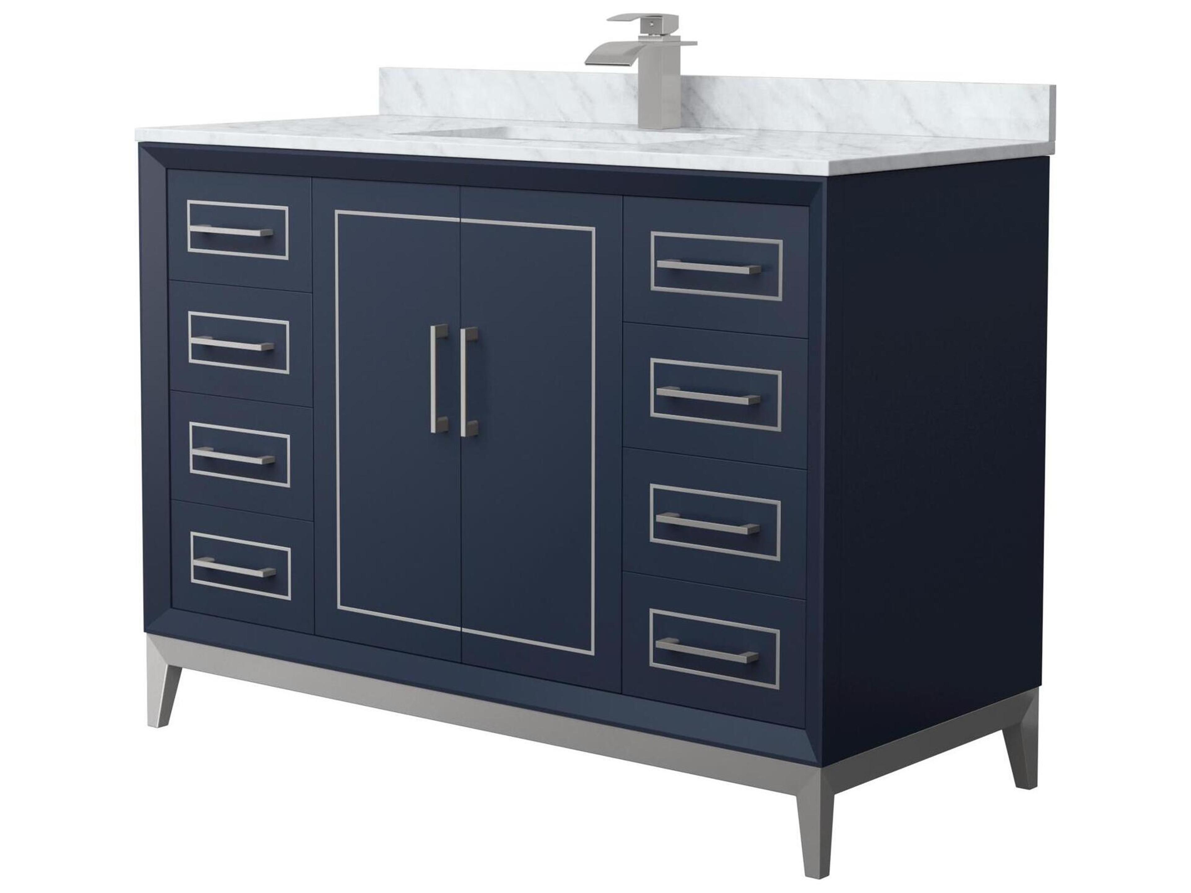 Wyndham Collection Marlena 48" Dark Blue Vanity