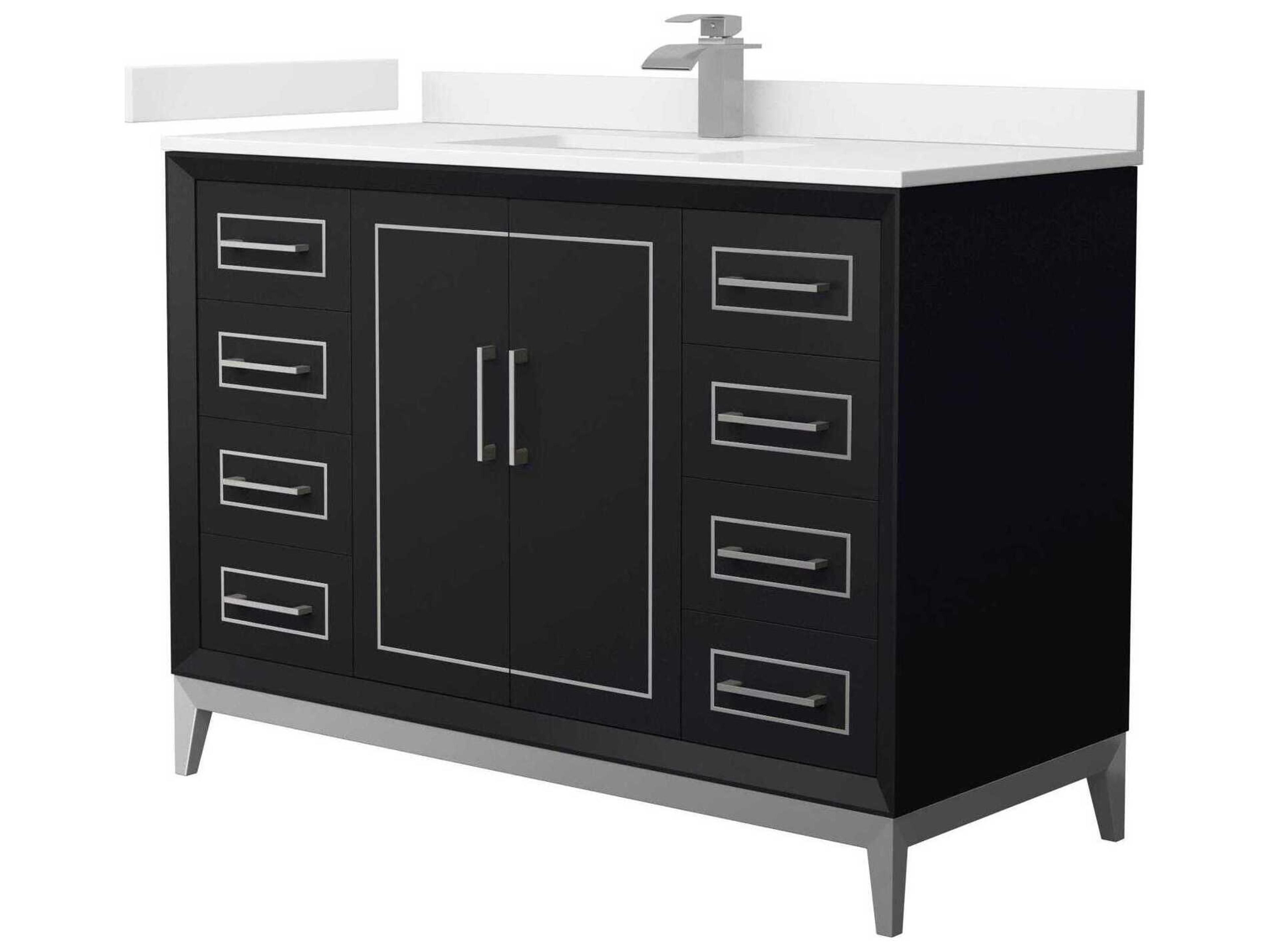 Wyndham Collection Marlena 48" Black Vanity