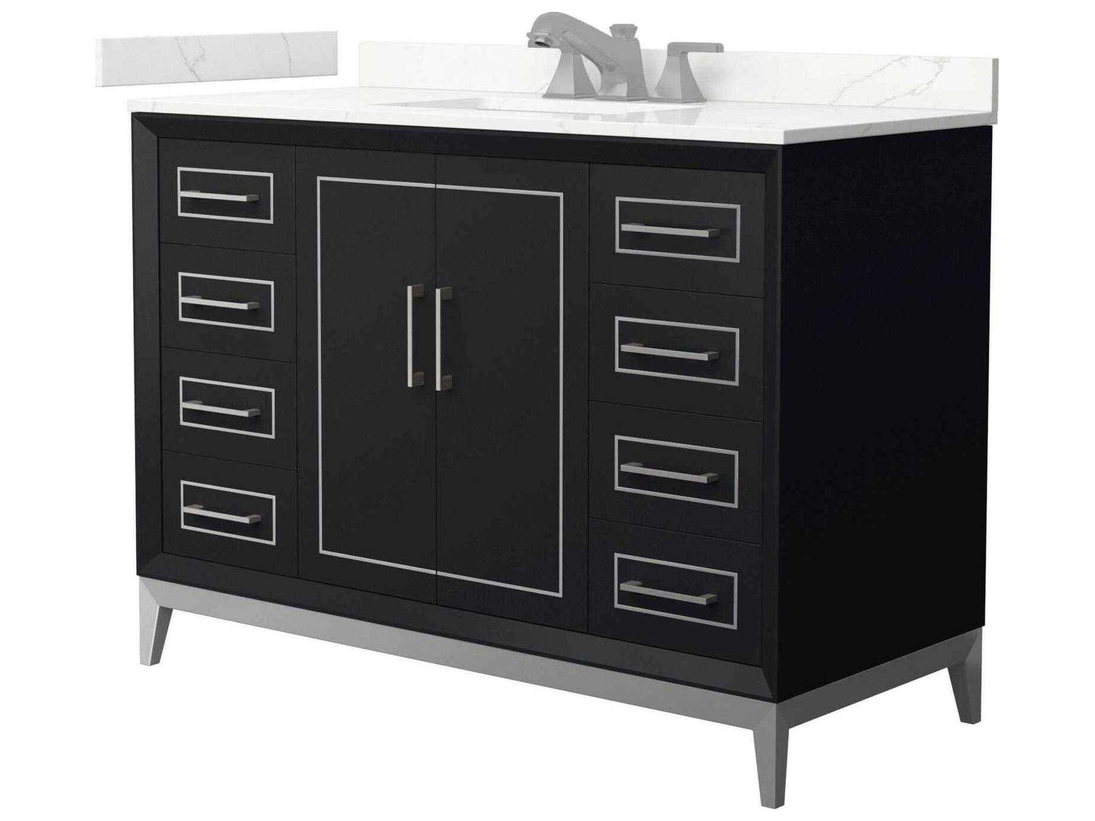 Wyndham Collection Marlena 48" Black Vanity